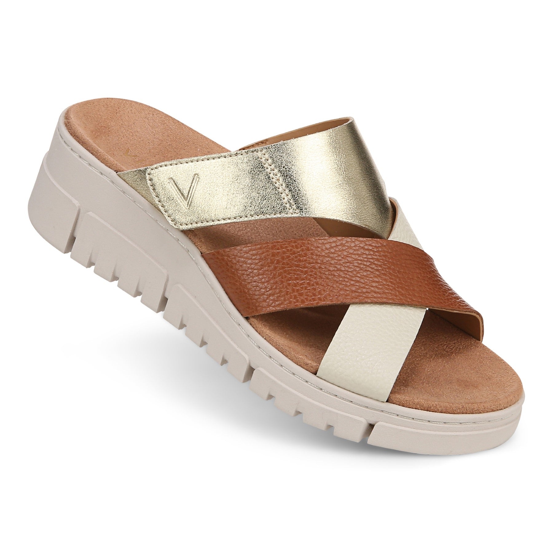 Vionic Uptown Sunset Women's Slide Sandal - Tan/gold - UPTOWN SUNSET-J3196L7202-TAN GOLD-13fl-med
