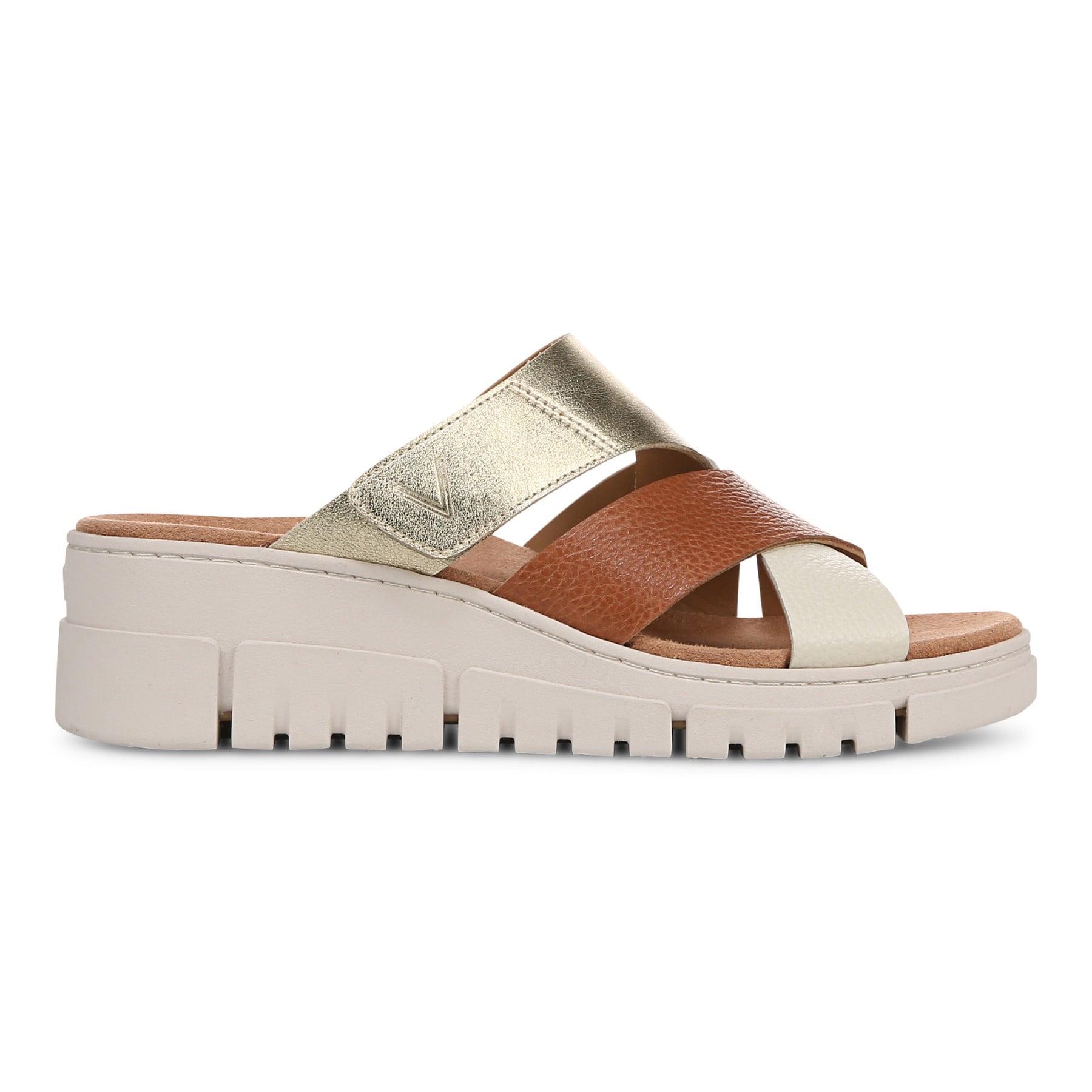 Vionic Uptown Sunset Women's Slide Sandal - Tan/gold - Right side