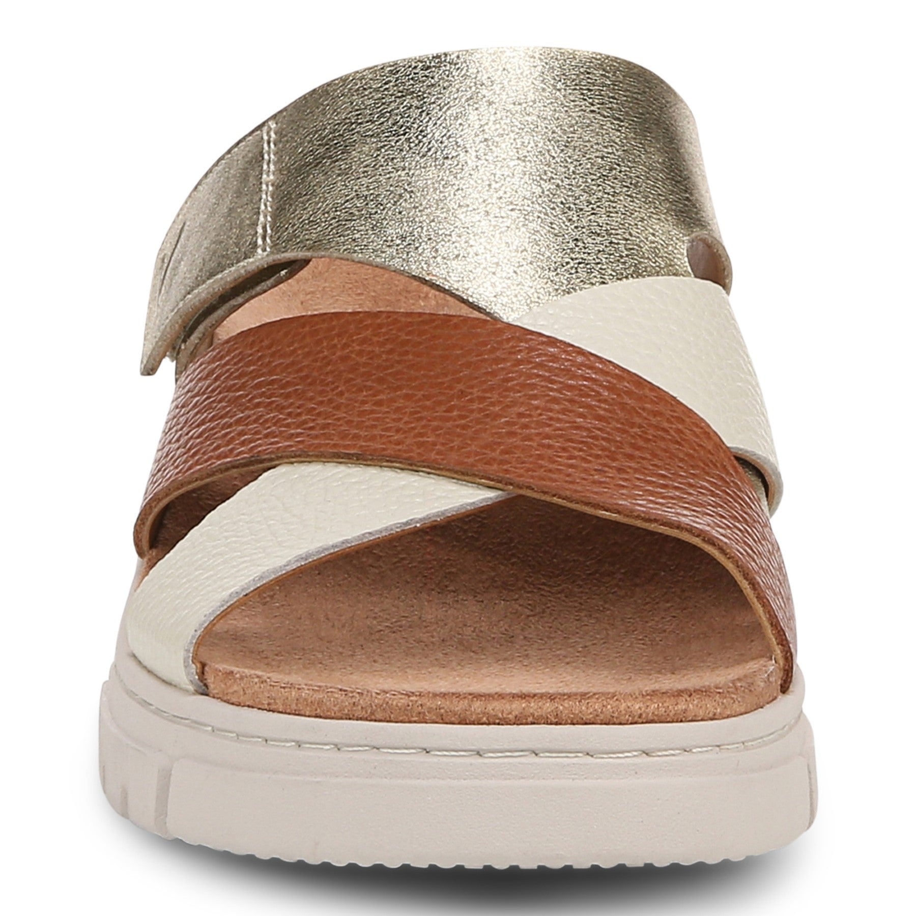 Vionic Uptown Sunset Women's Slide Sandal - Tan/gold - Front