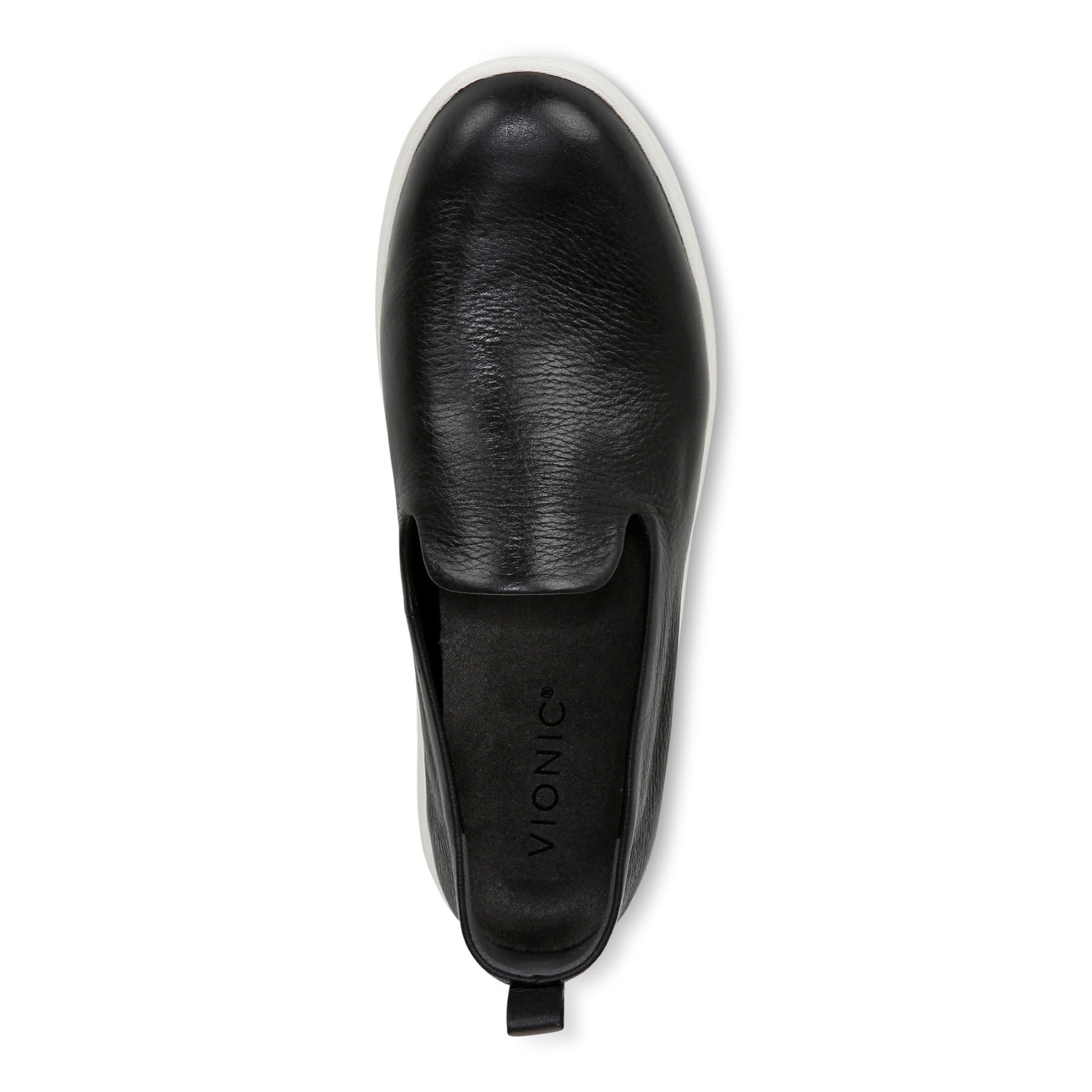 Vionic Uptown Willa womens Slip On/Loafer/Moc Shoe - Black Tumbled Leather - Top