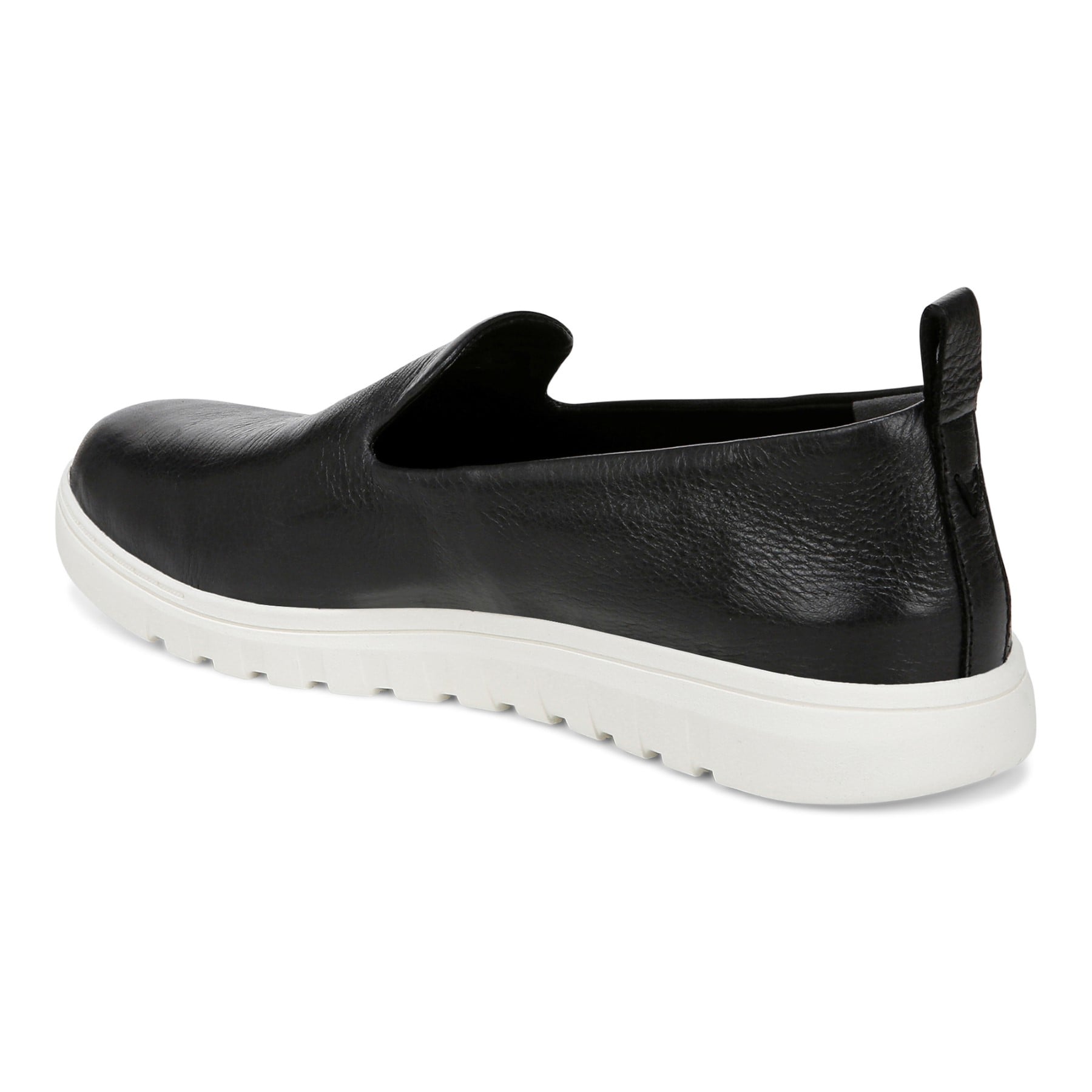 Vionic Uptown Willa womens Slip On/Loafer/Moc Shoe - Black Tumbled Leather - Back angle