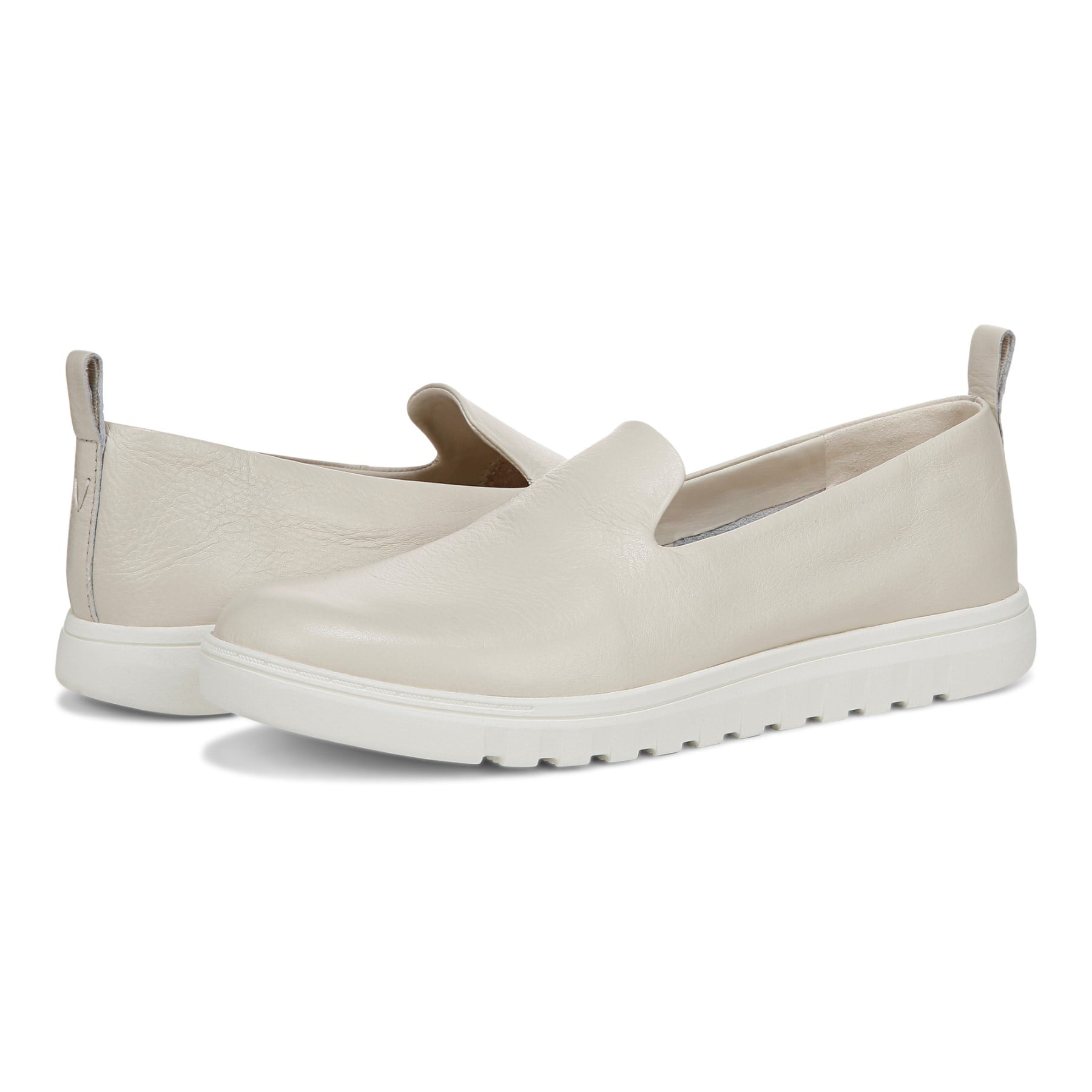 Vionic Uptown Willa womens Slip On/Loafer/Moc Shoe - Cream - pair left angle