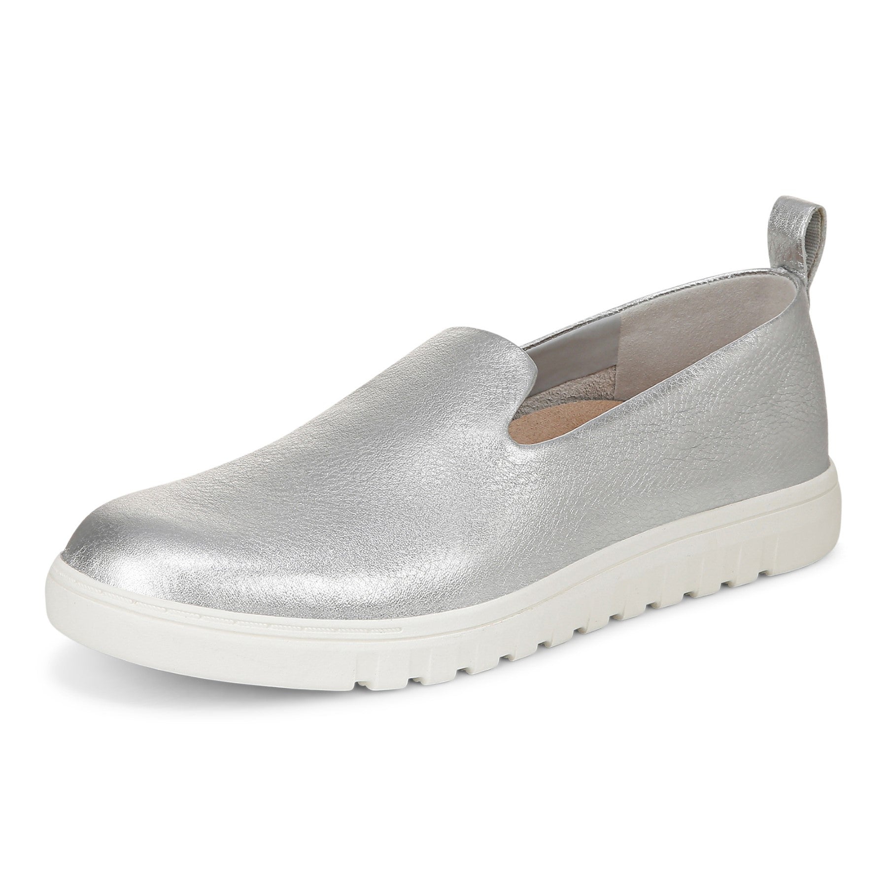 Vionic Uptown Willa womens Slip On/Loafer/Moc Shoe - Silver - Left angle