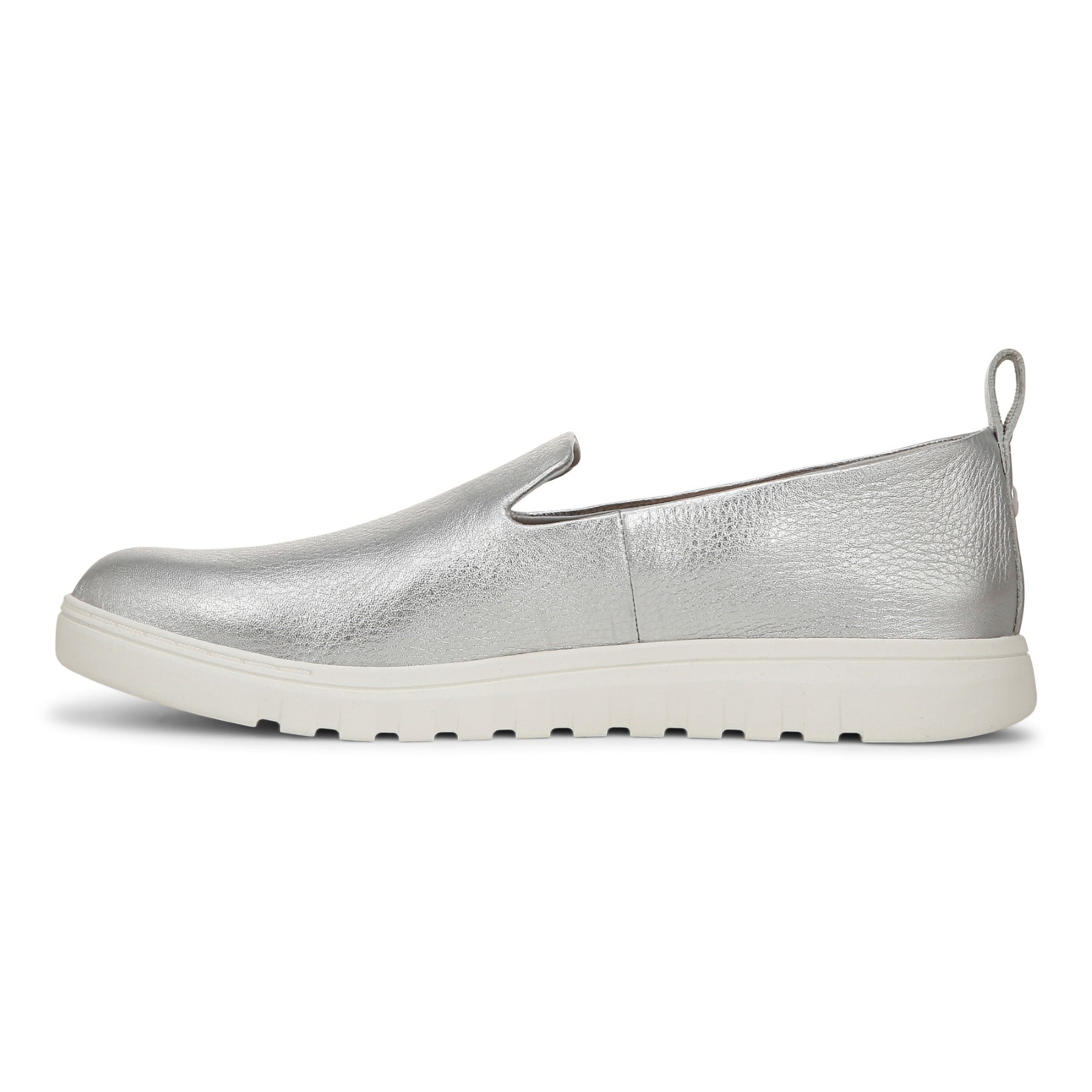 Vionic Uptown Willa womens Slip On/Loafer/Moc Shoe - Silver - Left Side