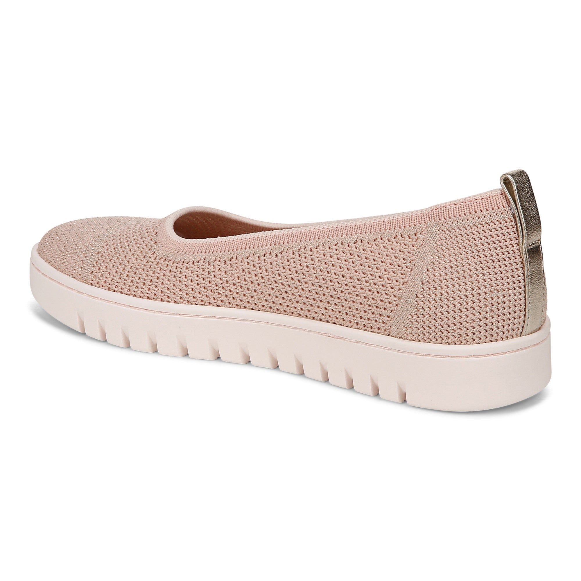 Vionic Uptown Skimmer Women's Knit Slip-On Comfort Shoe - Light Pink - Back angle