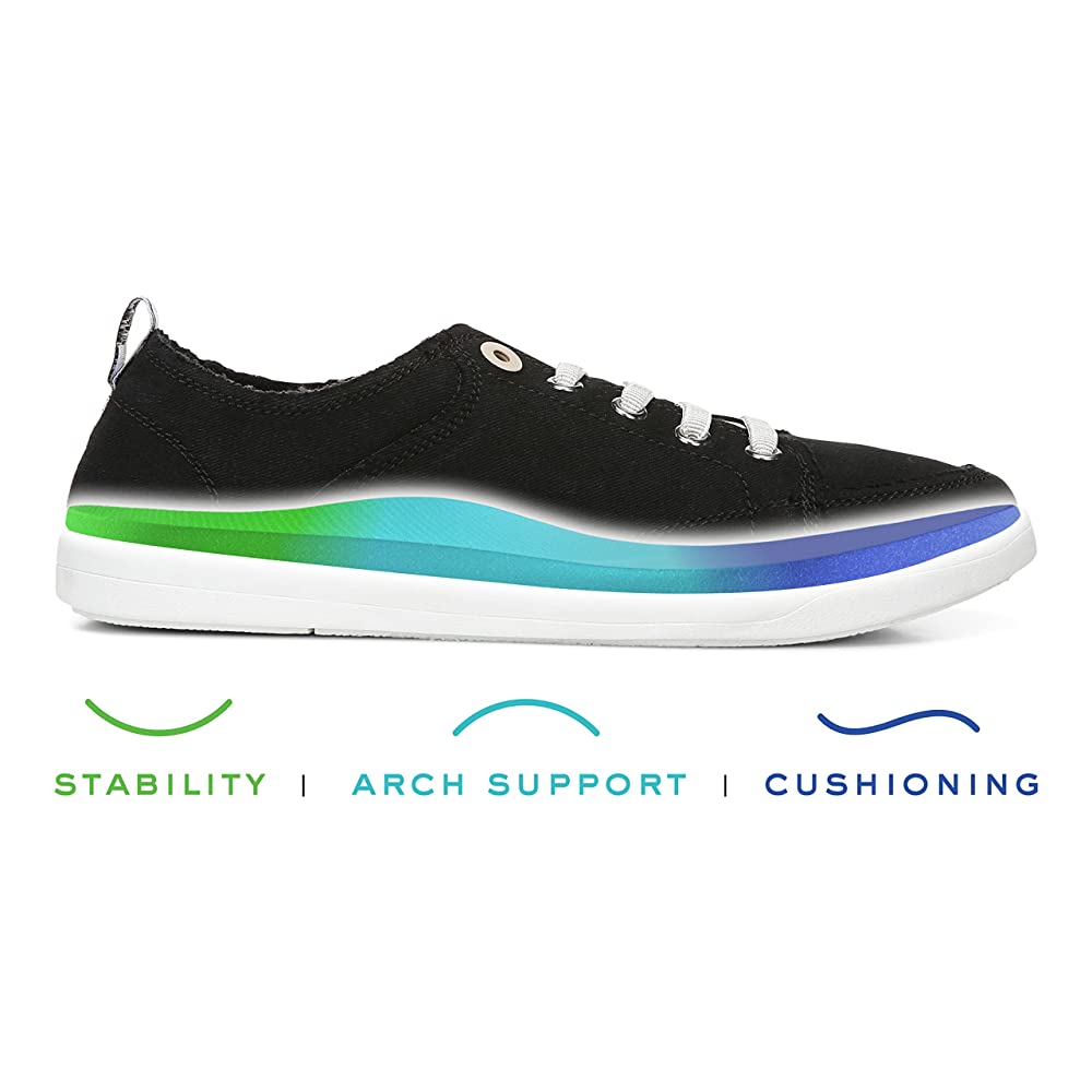Vionic Pismo Women's Casual Supportive Sneaker - Black Canvas