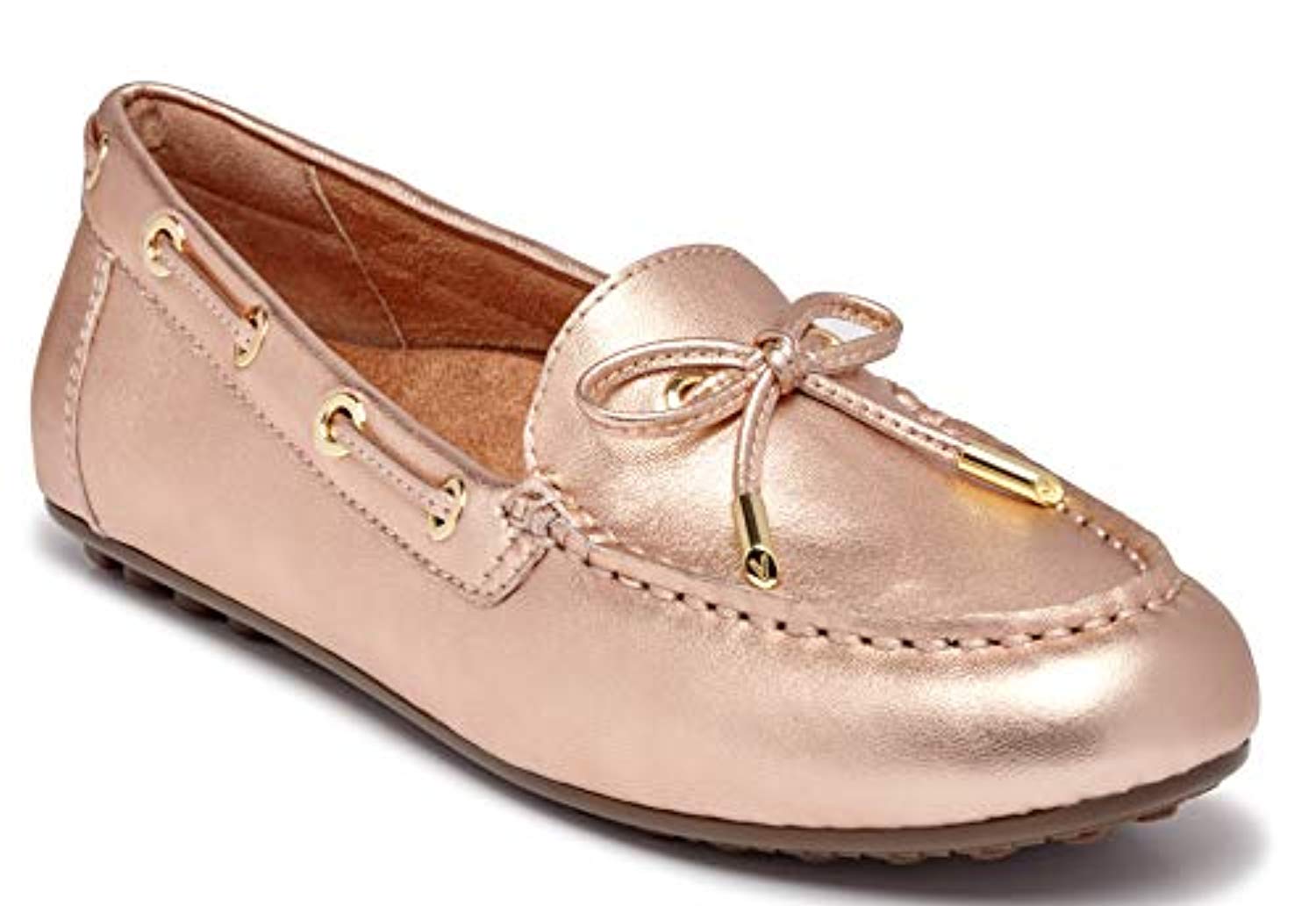 Vionic Honor Virginia - Women's Supportive Boat Shoe - Rose Gold Metallic