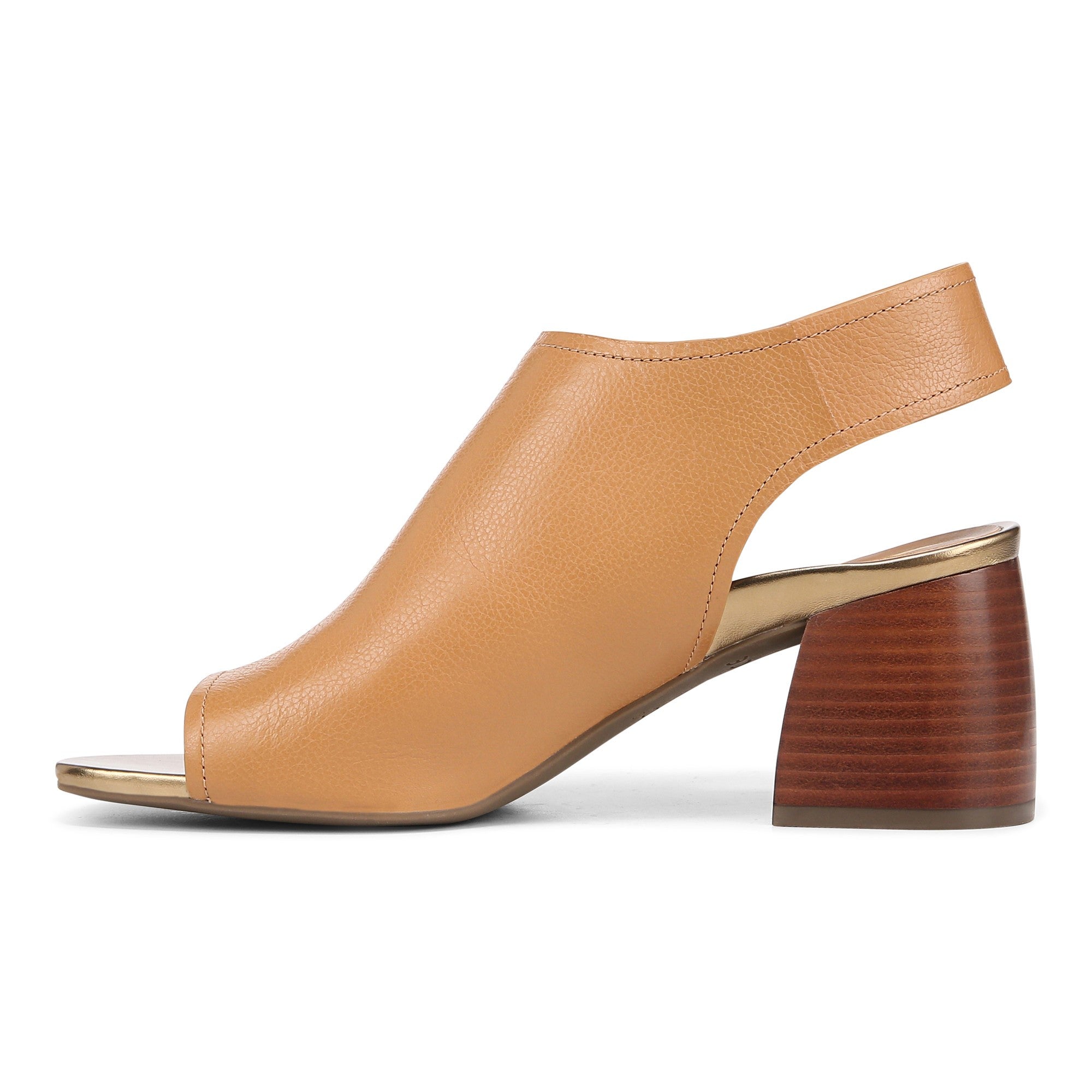 Vionic Valencia Women's Heeled Comfort Gold-Rated-Leather Sandal - Camel - Left Side