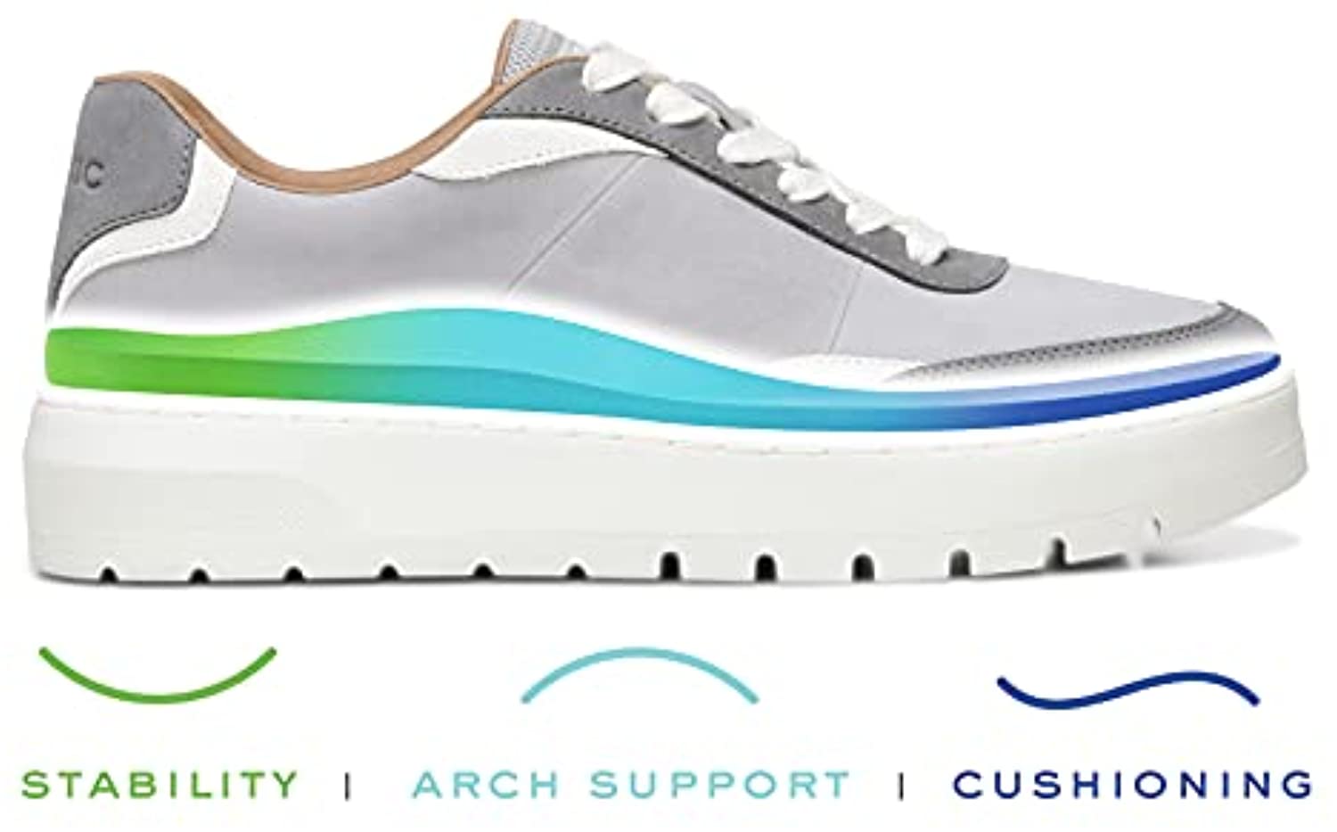 Vionic Elsa Women's Lace Up Casual Shoe - Marshmallow Met Line