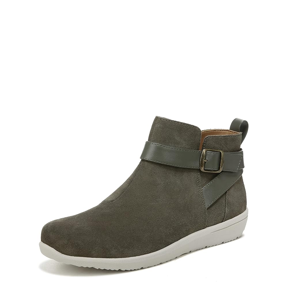 Vionic Romy - Women's Water Repellent Suede Ankle Boots in Olive