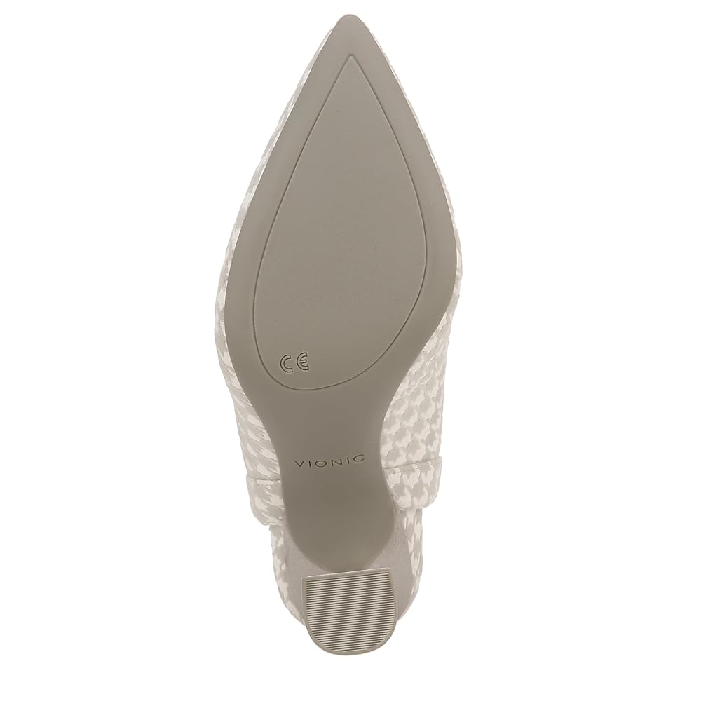 Vionic Adalena Women's Slingback Heeled Dress Shoe - Marshmellow Houndstooth