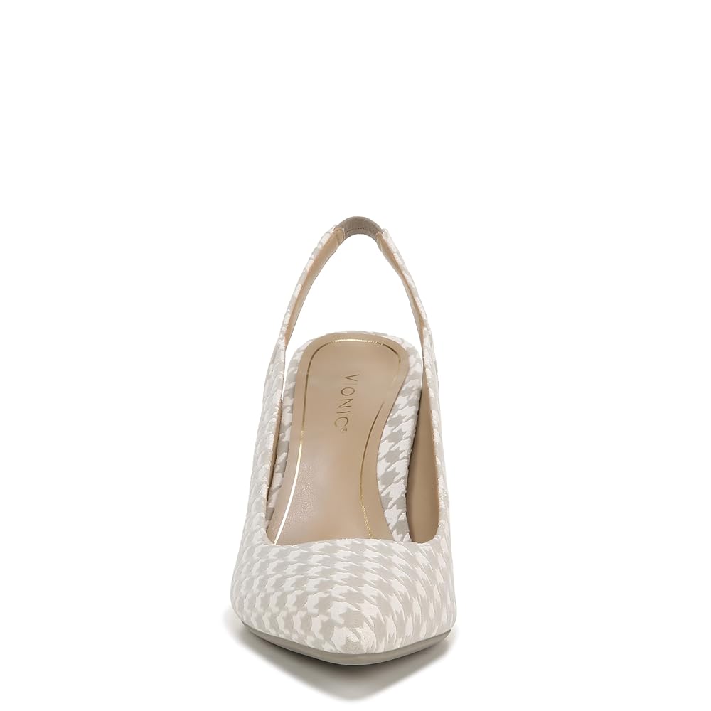 Vionic Adalena Women's Slingback Heeled Dress Shoe - Marshmellow Houndstooth