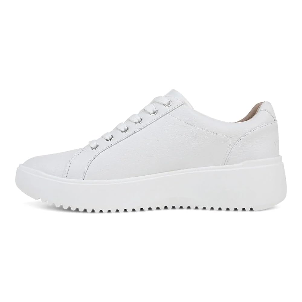 Vionic Kearny Women's Lace Up Platform Comfort Sneaker - White Leather