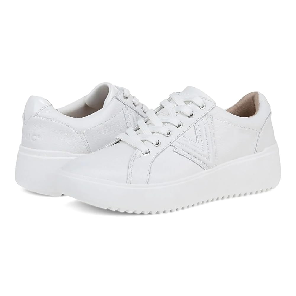 Vionic Kearny Women's Lace Up Platform Comfort Sneaker - White Leather