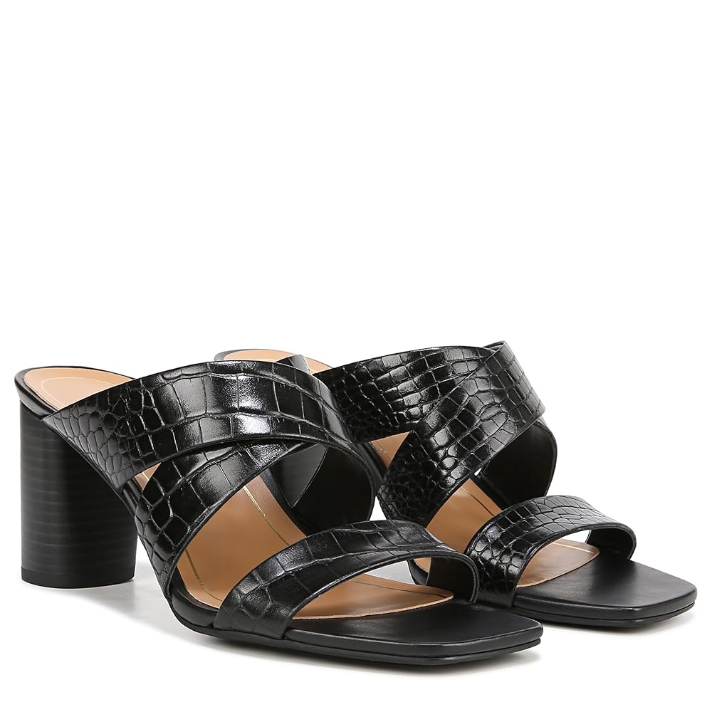 Vionic Merlot Women's Supportive Heeled Sandal - Black Croc
