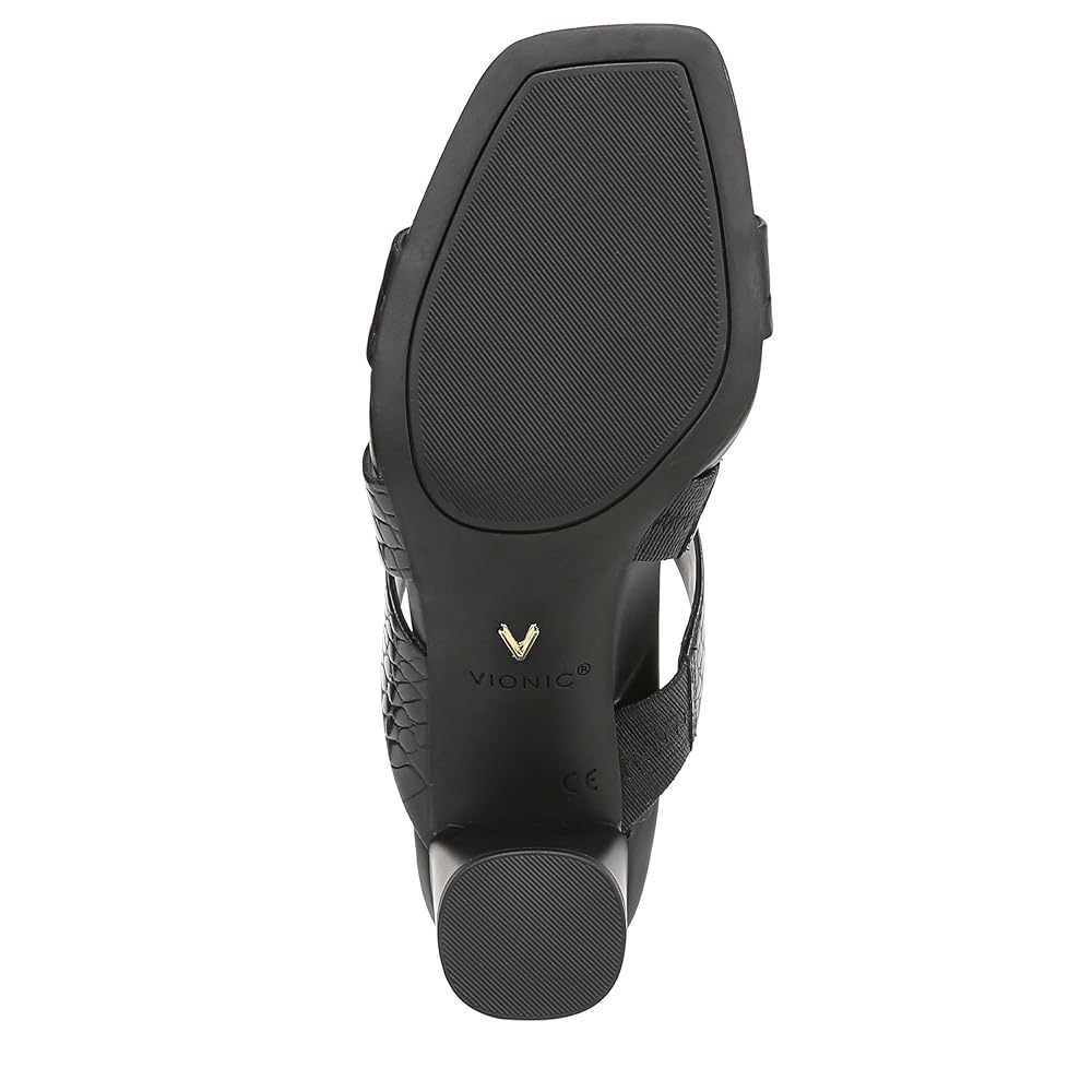 Vionic Merlot Women's Supportive Heeled Sandal - Black Croc