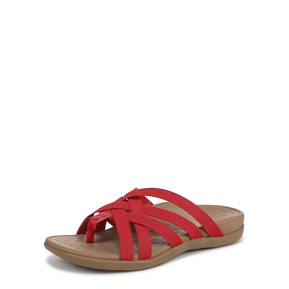 Vionic Tia Women's Sandal - Women's Stretchy Gore Orthotic Arch Support Sandal in Red