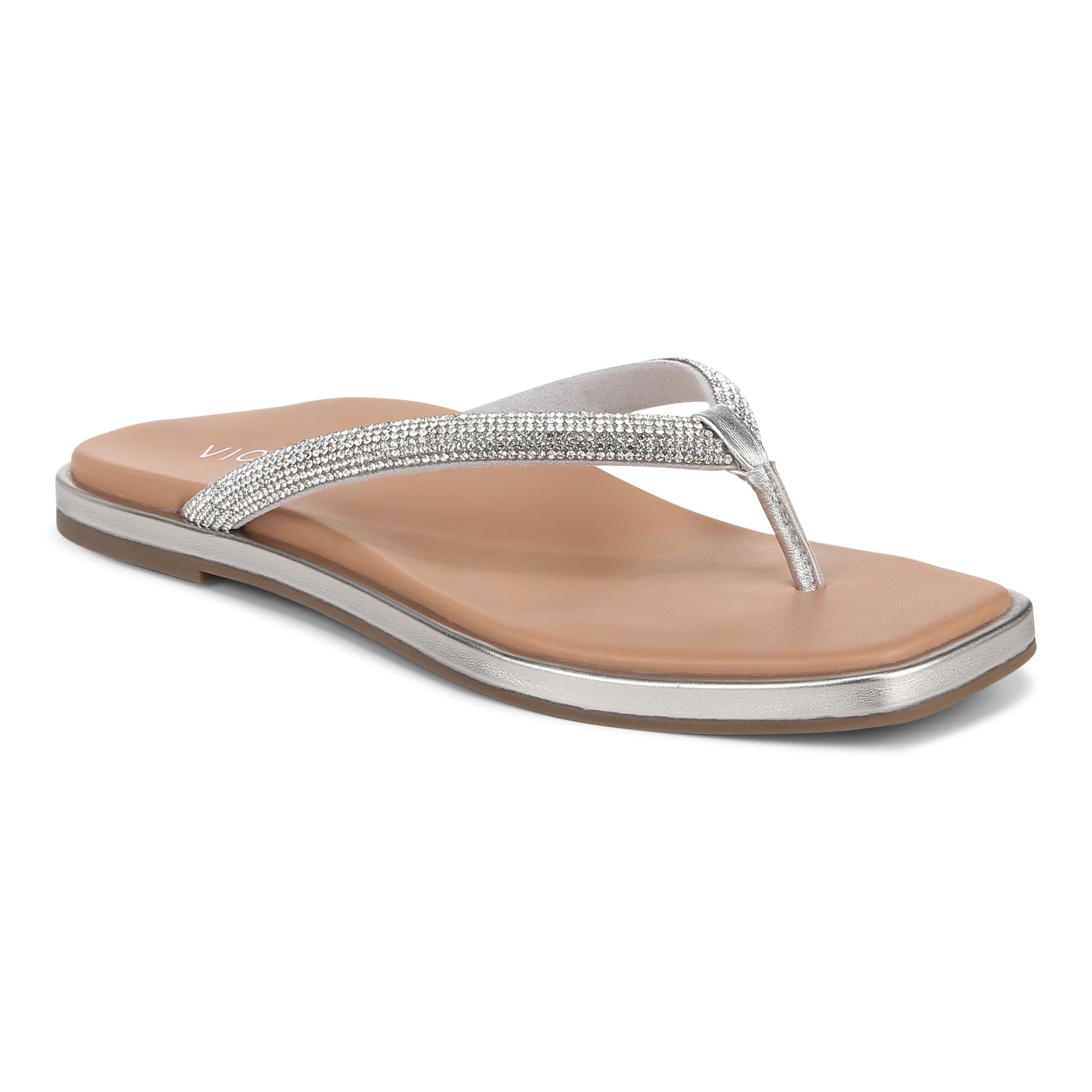 Vionic Vista Shine Women's Comfort Sandal - Silver - Angle main