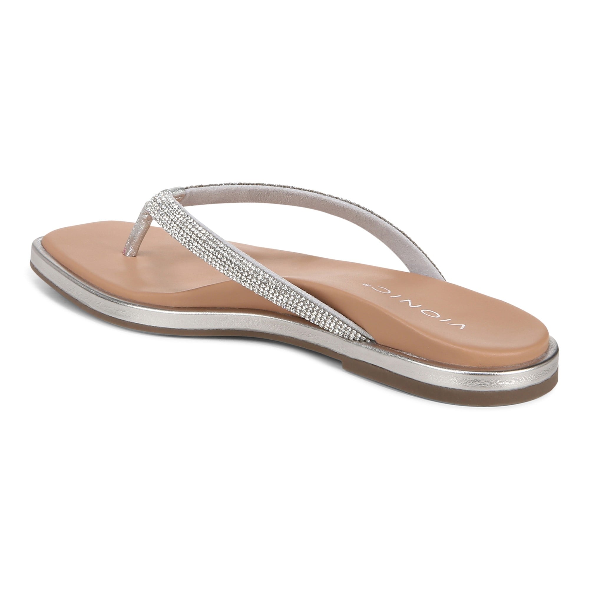 Vionic Vista Shine Women's Comfort Sandal - Silver - Back angle