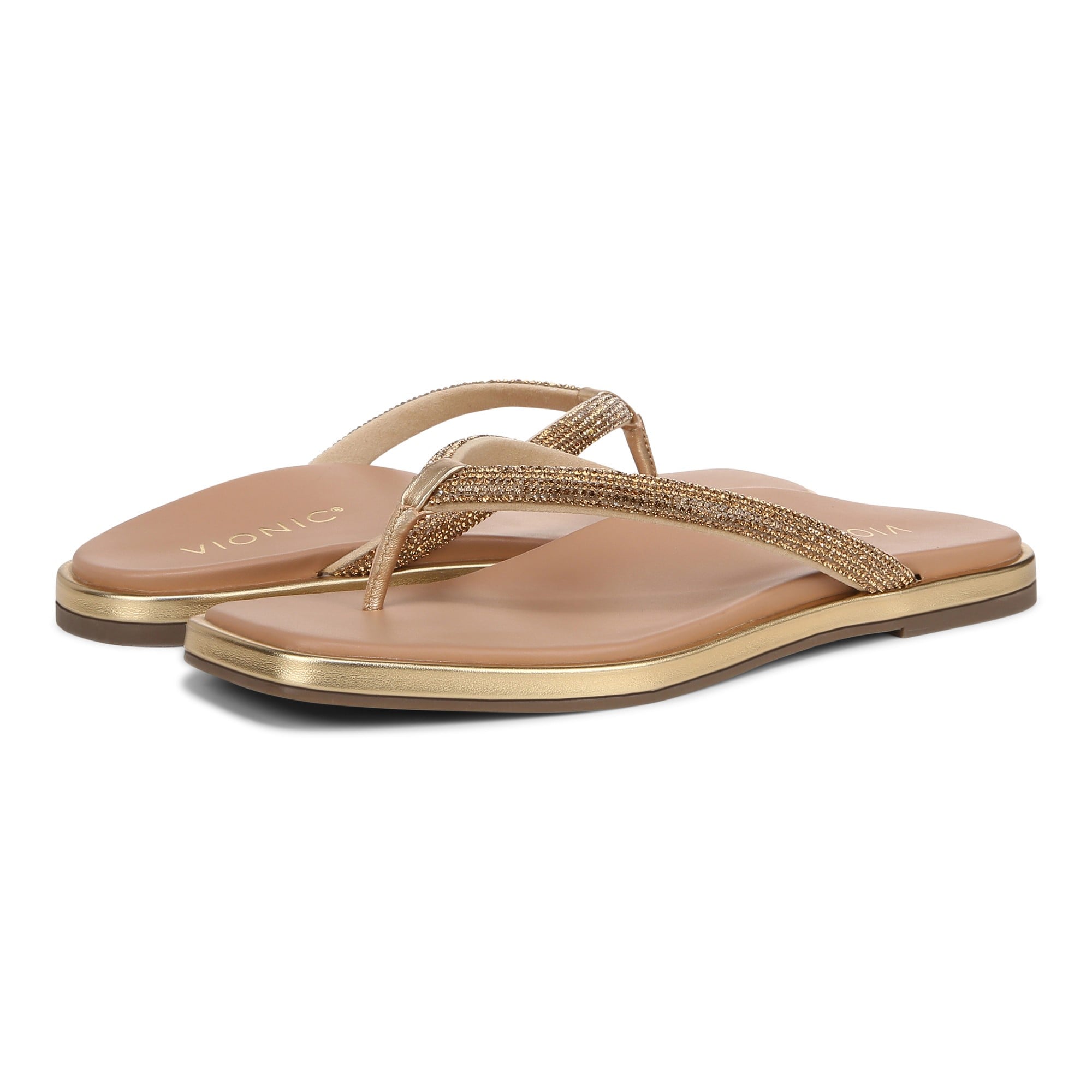 Vionic Vista Shine Women's Comfort Sandal - Gold - pair left angle