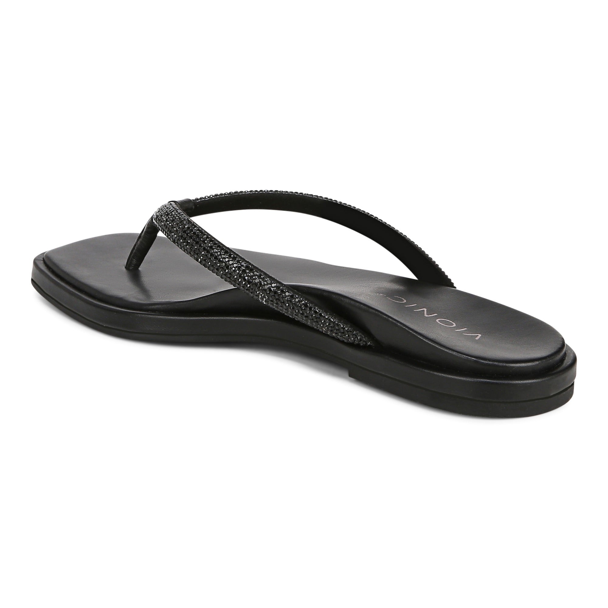 Vionic Vista Shine Women's Comfort Sandal - Black - Back angle
