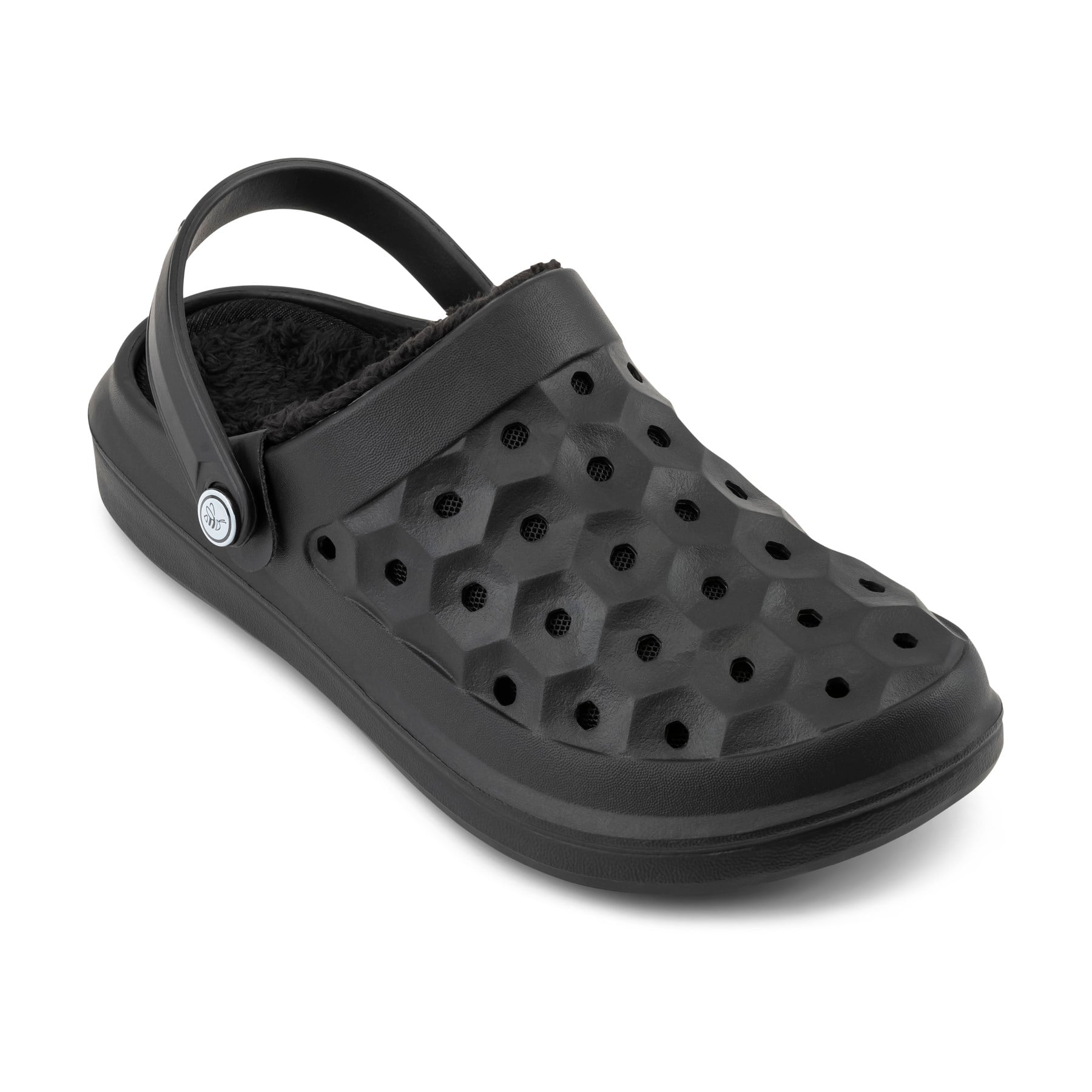 Joybees Varsity Lined Clog - Unisex - Comfy Clog with Arch Support -  Varsity Lined Clog  Adult Black/Black Pp Angle View