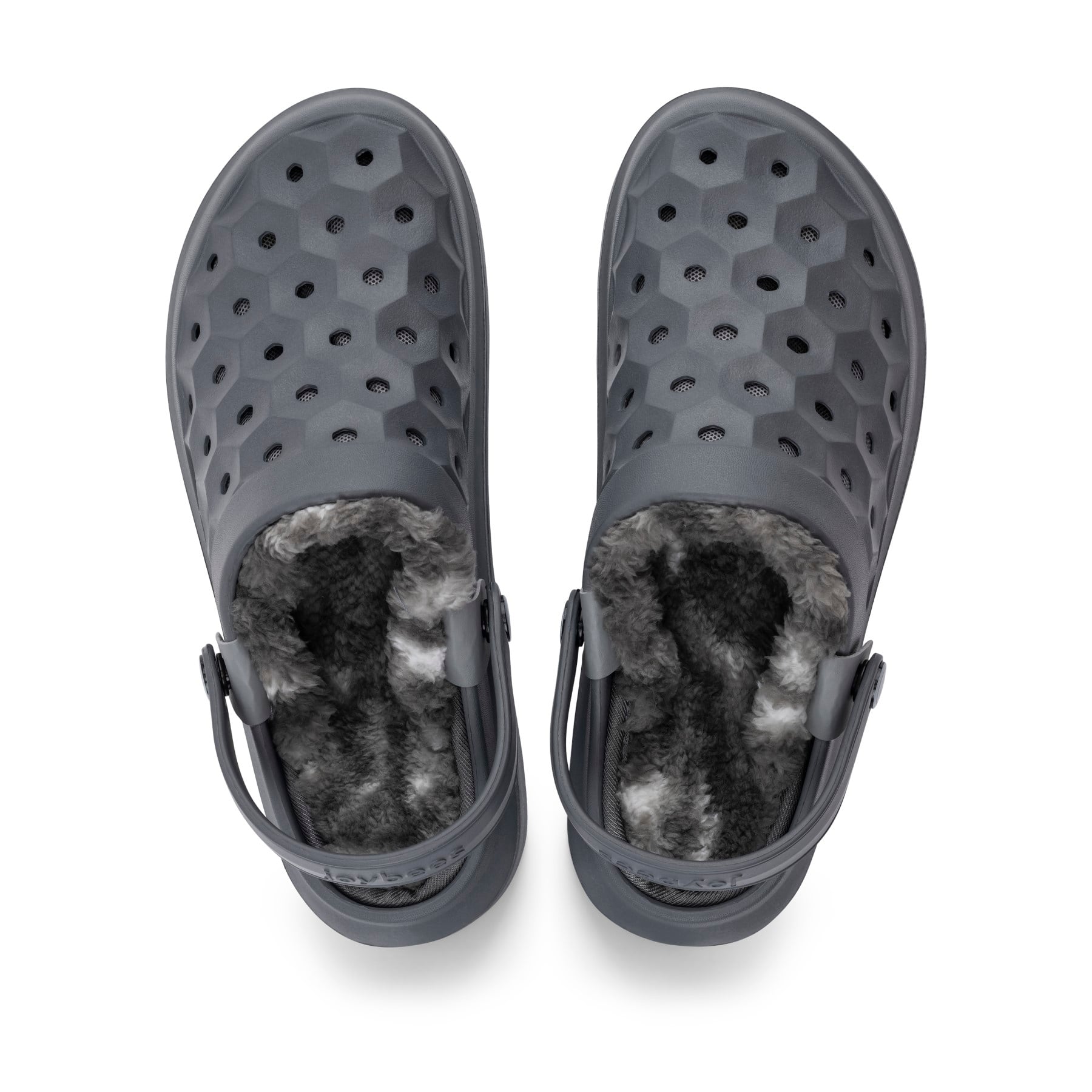 Joybees Varsity Lined Clog - Unisex - Comfy Clog with Arch Support -  Varsity Lined Clog  Adult Charcoal/Grey Cloud Tie Dye  Pp Top Down View