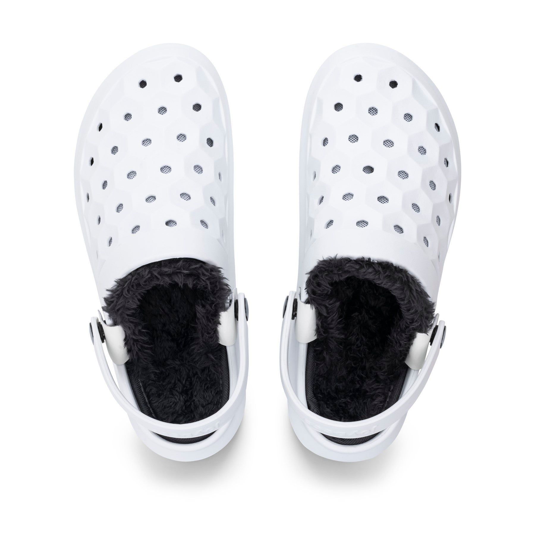 Joybees Varsity Lined Clog - Unisex - Comfy Clog with Arch Support -  Varsity Lined Clog  Adult White/Charcoal Pp Top Down View