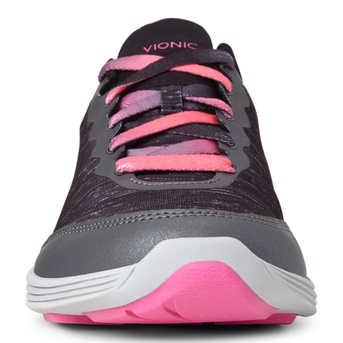 Vionic Agile Fyn Athletic Sneakers - Black - 6 front view.jpg