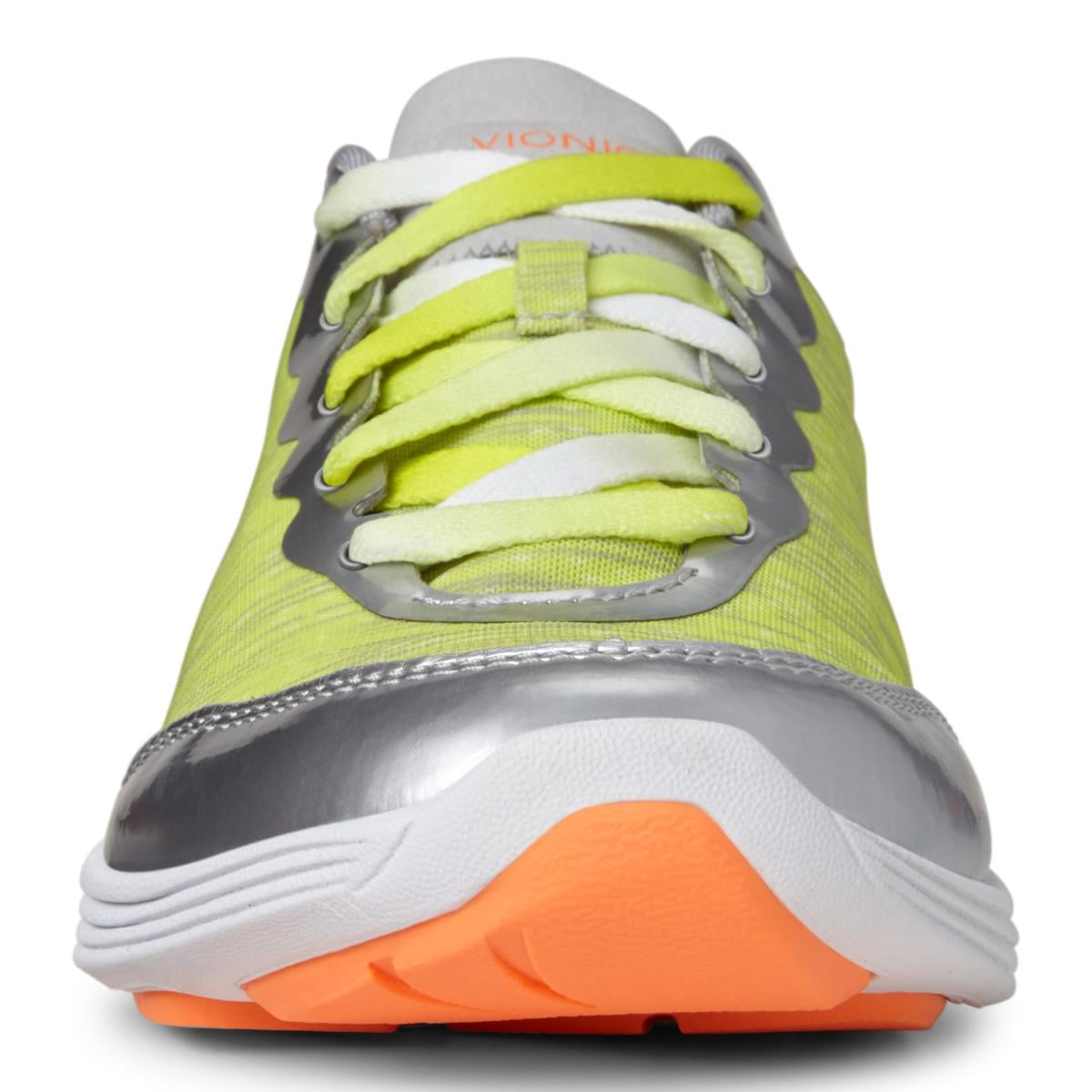 Vionic Agile Fyn Athletic Sneakers - Grey/Yellow - 6 front view.jpg