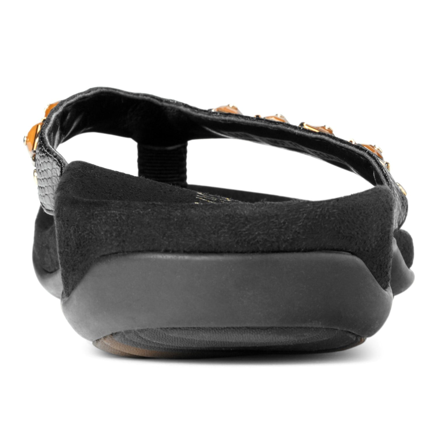 Vionic Floriana Women's Thong Sandals - Black Crocodile - 5 back view