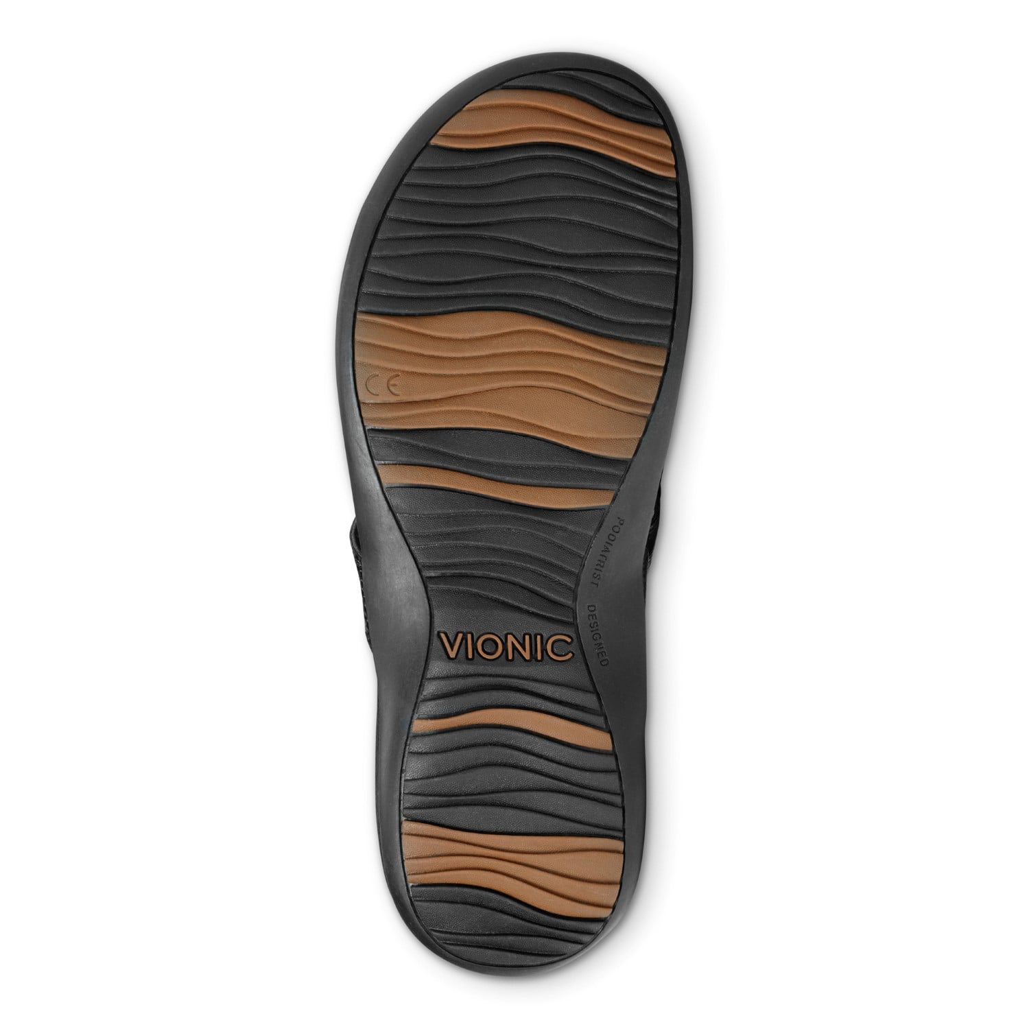 Vionic Floriana Women's Thong Sandals - Black Crocodile - 7 bottom view