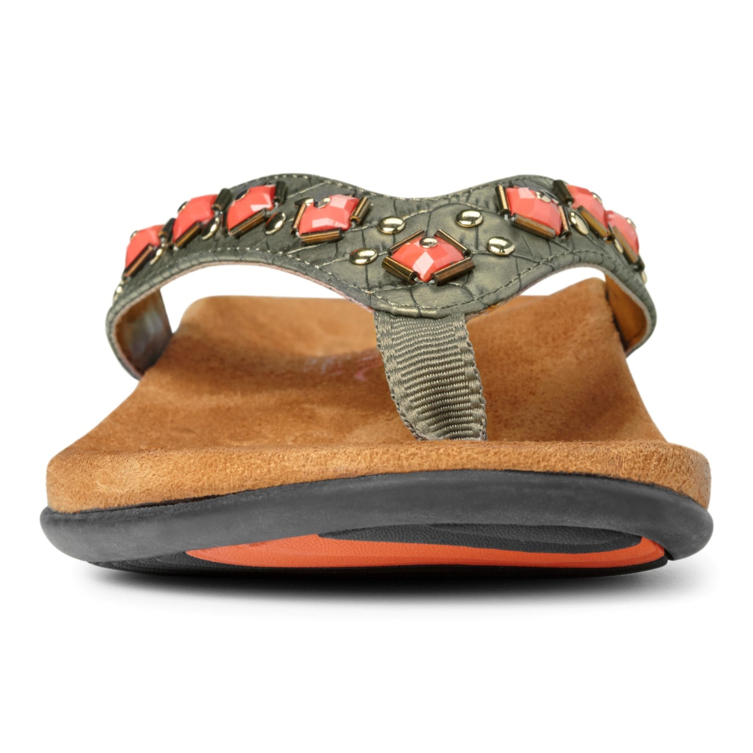 Vionic Floriana Women's Thong Sandals - Bronze Croco - 6 front view