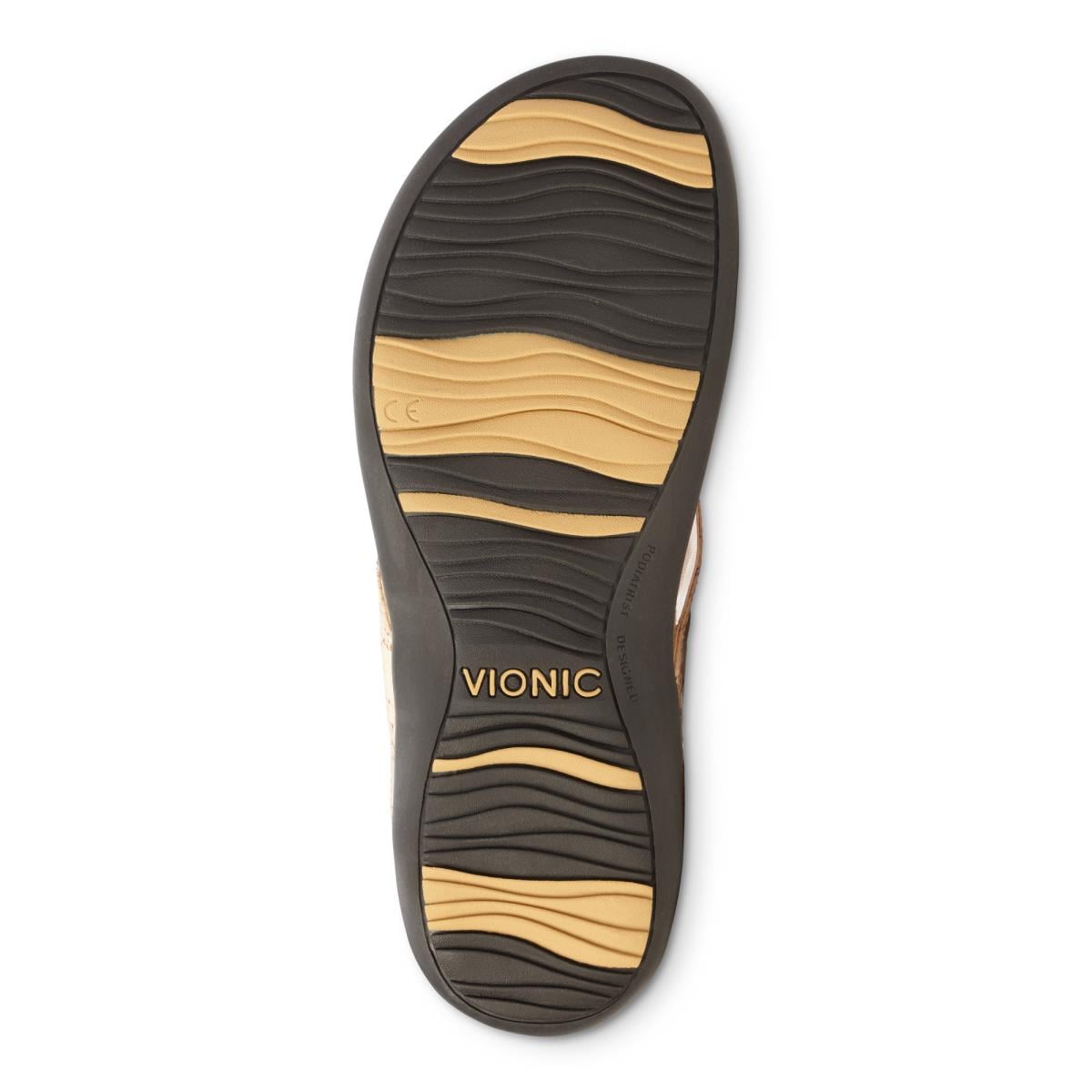 Vionic Floriana Women's Thong Sandals - Gold Cork - 7 bottom view