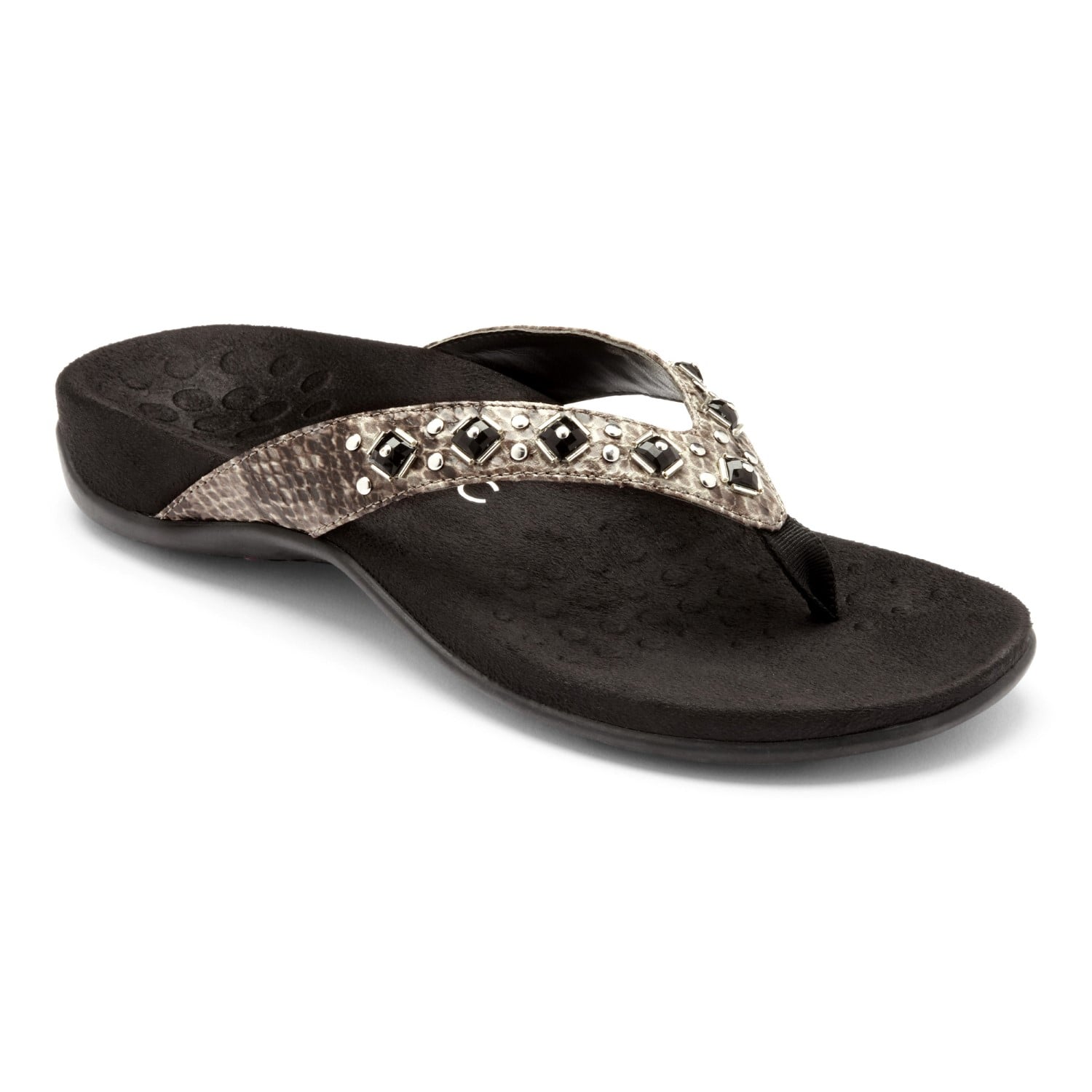 Vionic Floriana Women's Thong Sandals - Grey Snake - 1 main view