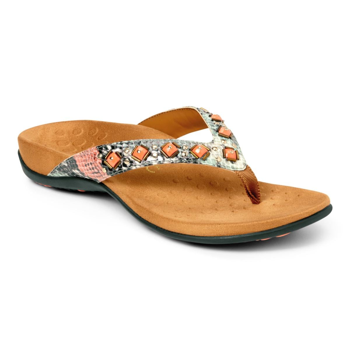 Vionic Floriana Women's Thong Sandals - Mint Snake - 1 main view