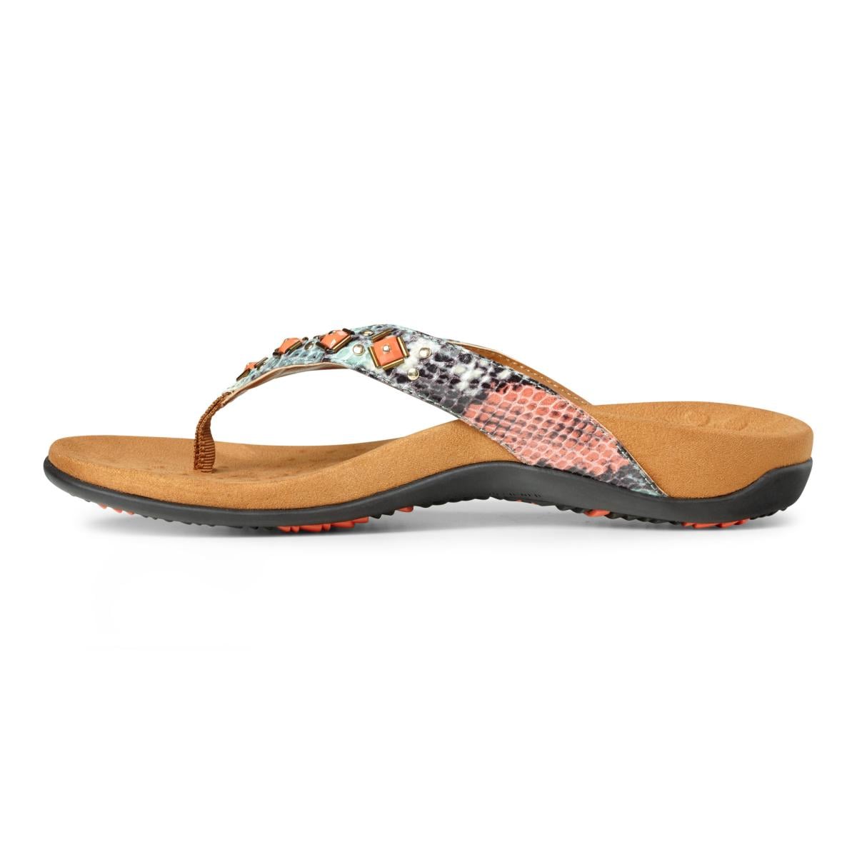 Vionic Floriana Women's Thong Sandals - Mint Snake - 2 left view