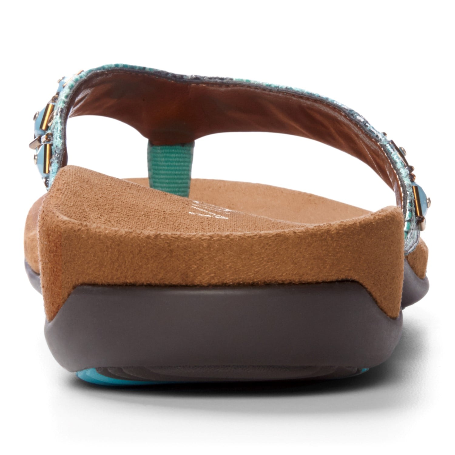 Vionic Floriana Women's Thong Sandals - Teal Snake - 5 back view