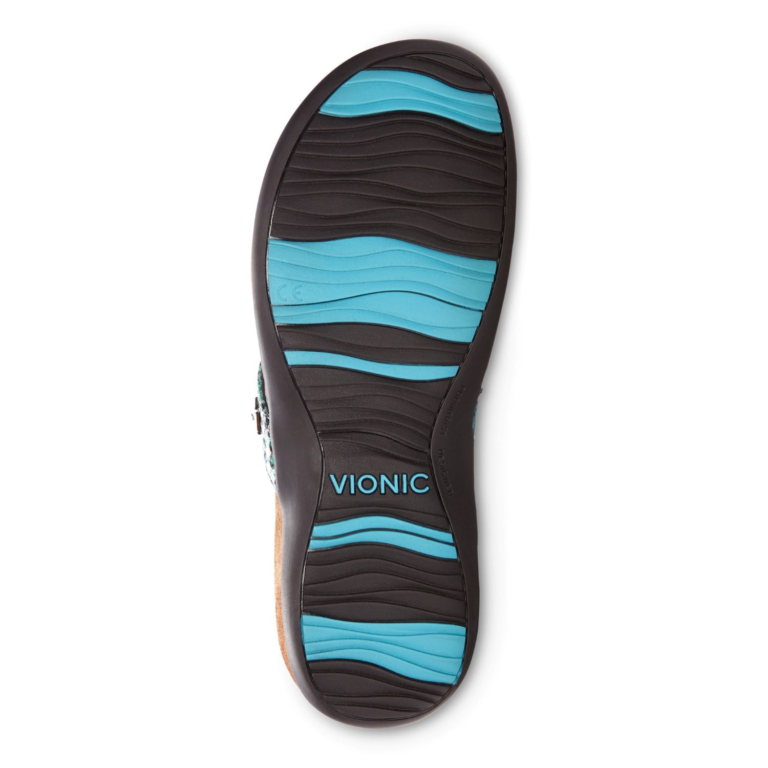 Vionic Floriana Women's Thong Sandals - Teal Snake - 7 bottom view