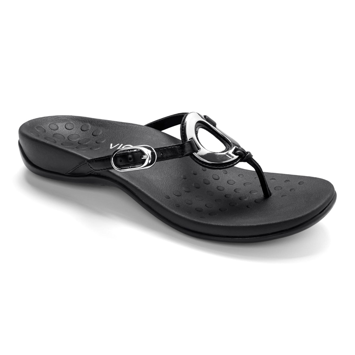 Vionic Karina Women's Toe-post Supportive Sandal - Black - 1 main view