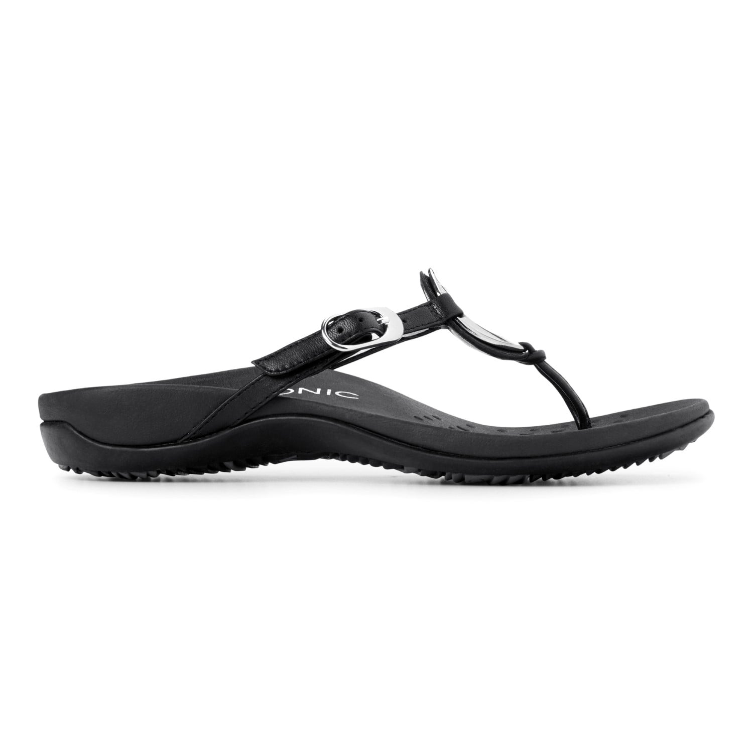 Vionic Karina Women's Toe-post Supportive Sandal - Black - 4 right view