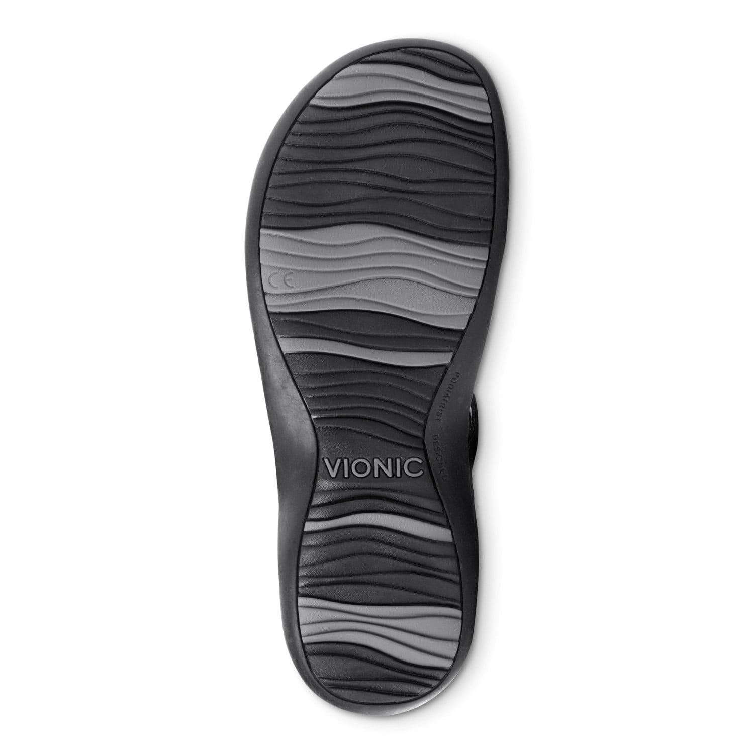 Vionic Karina Women's Toe-post Supportive Sandal - Black - 7 bottom view