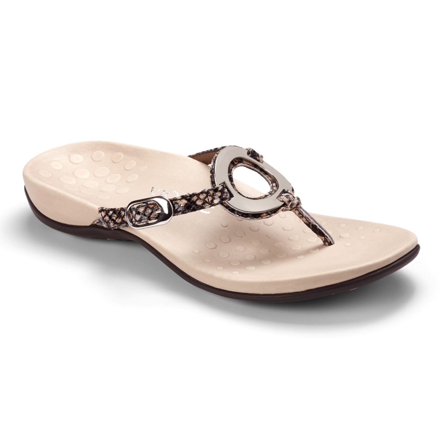 Vionic Karina Women's Toe-post Supportive Sandal - Natural Snake - 1 main view