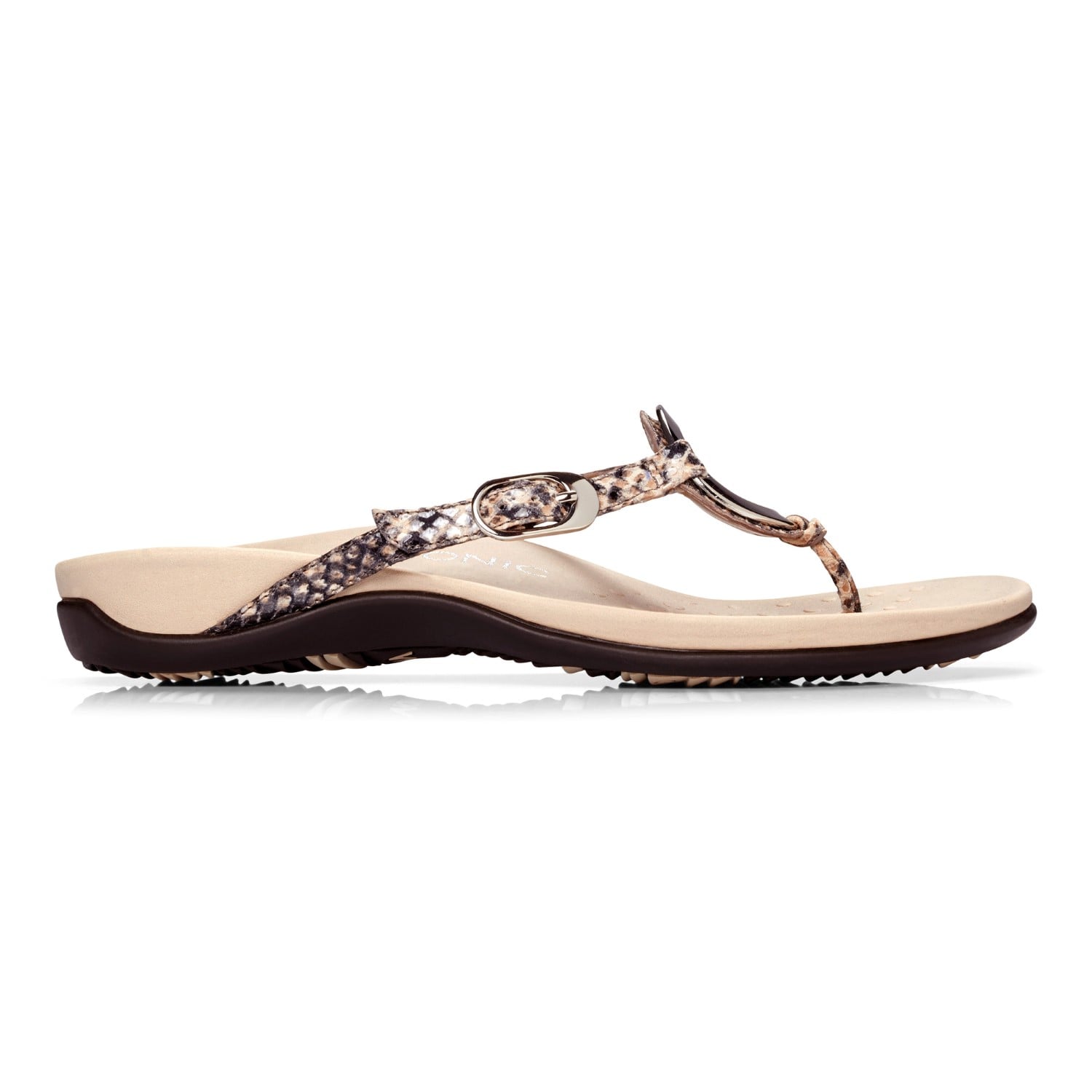 Vionic Karina Women's Toe-post Supportive Sandal - Natural Snake - 4 right view