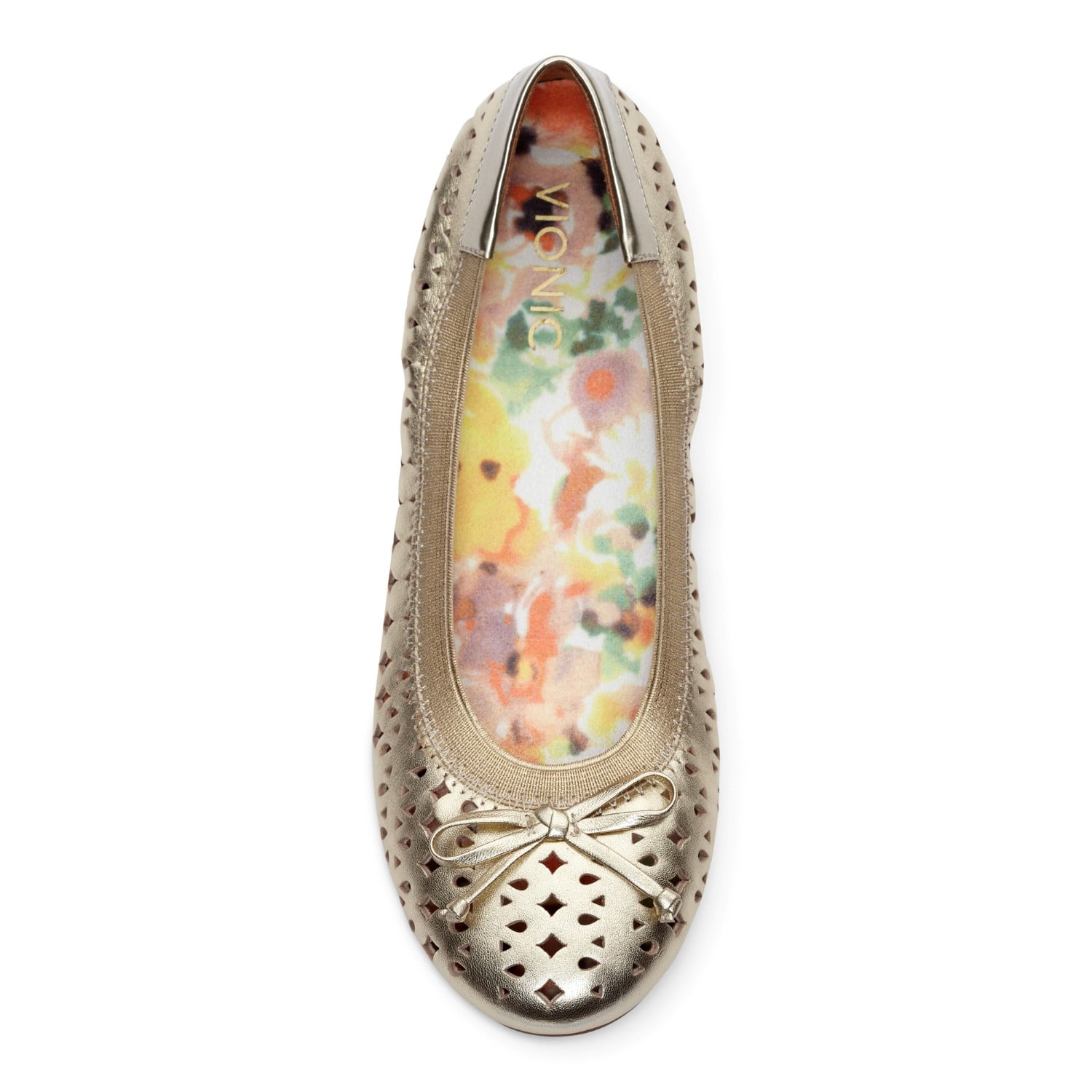 Vionic Spark Surin - Women's Modern Ballet Flat - Gold - 3 top view