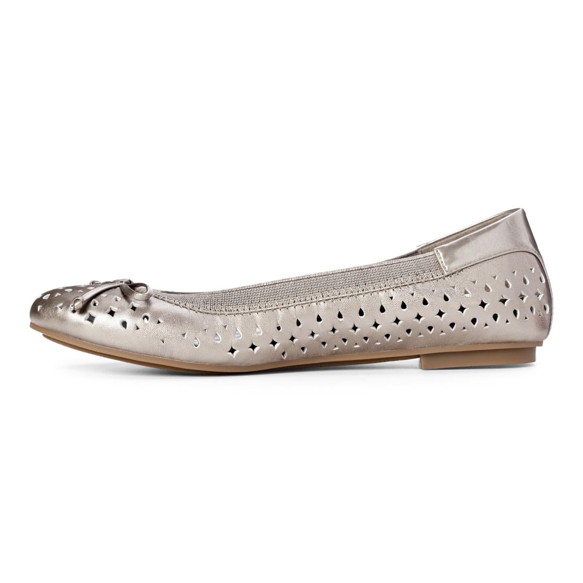 Vionic Spark Surin Modern Ballet Flat - Pewter 2 left view