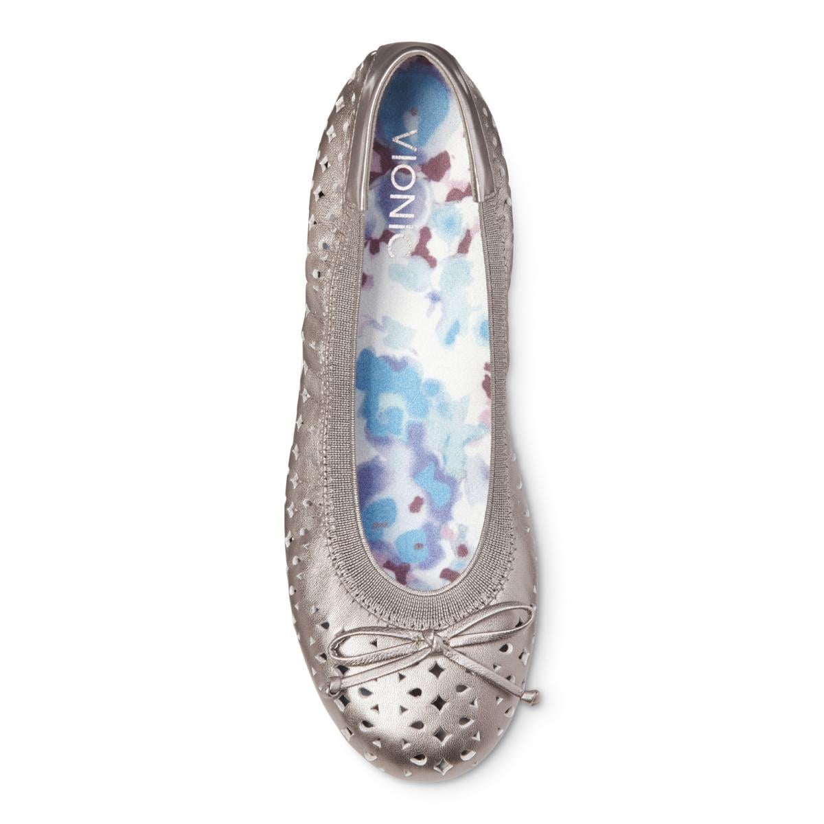 Vionic Spark Surin Modern Ballet Flat - Pewter 3 top view