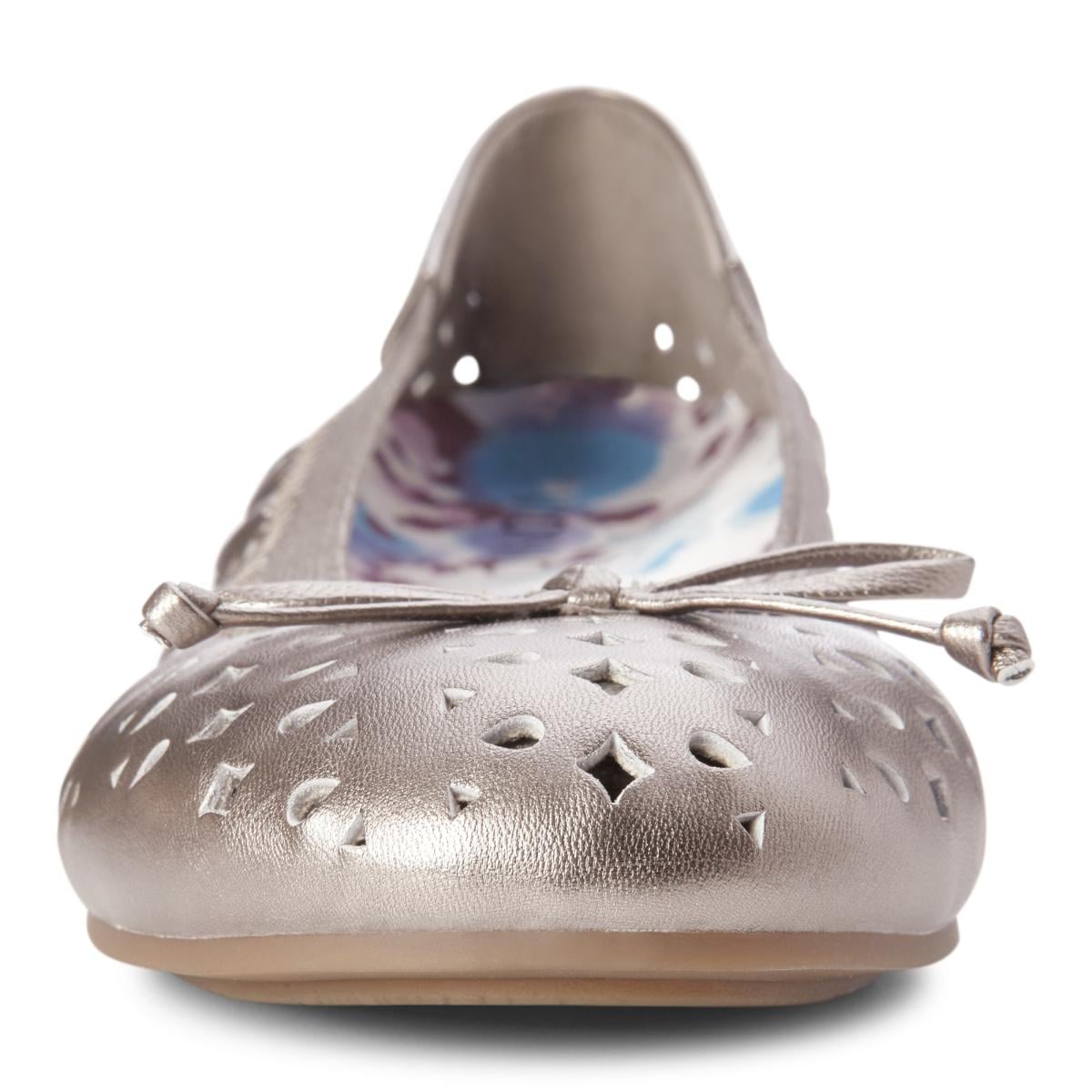 Vionic Spark Surin Modern Ballet Flat - Pewter 6 front view