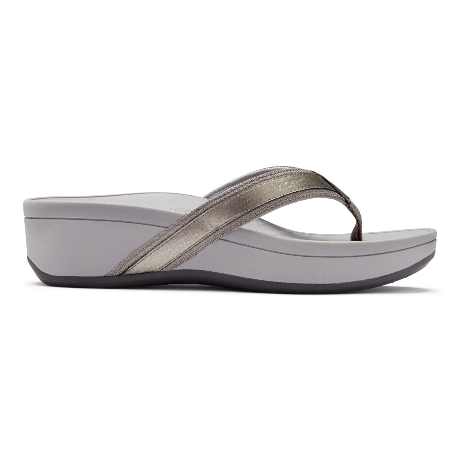 Vionic Pacific High Tide  - Women's Platform Sandal - Pewter - 4 right view