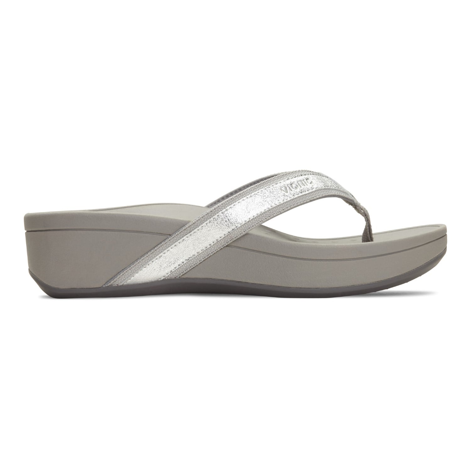 Vionic Pacific High Tide  - Women's Platform Sandal - Silver Metallic - 4 right view